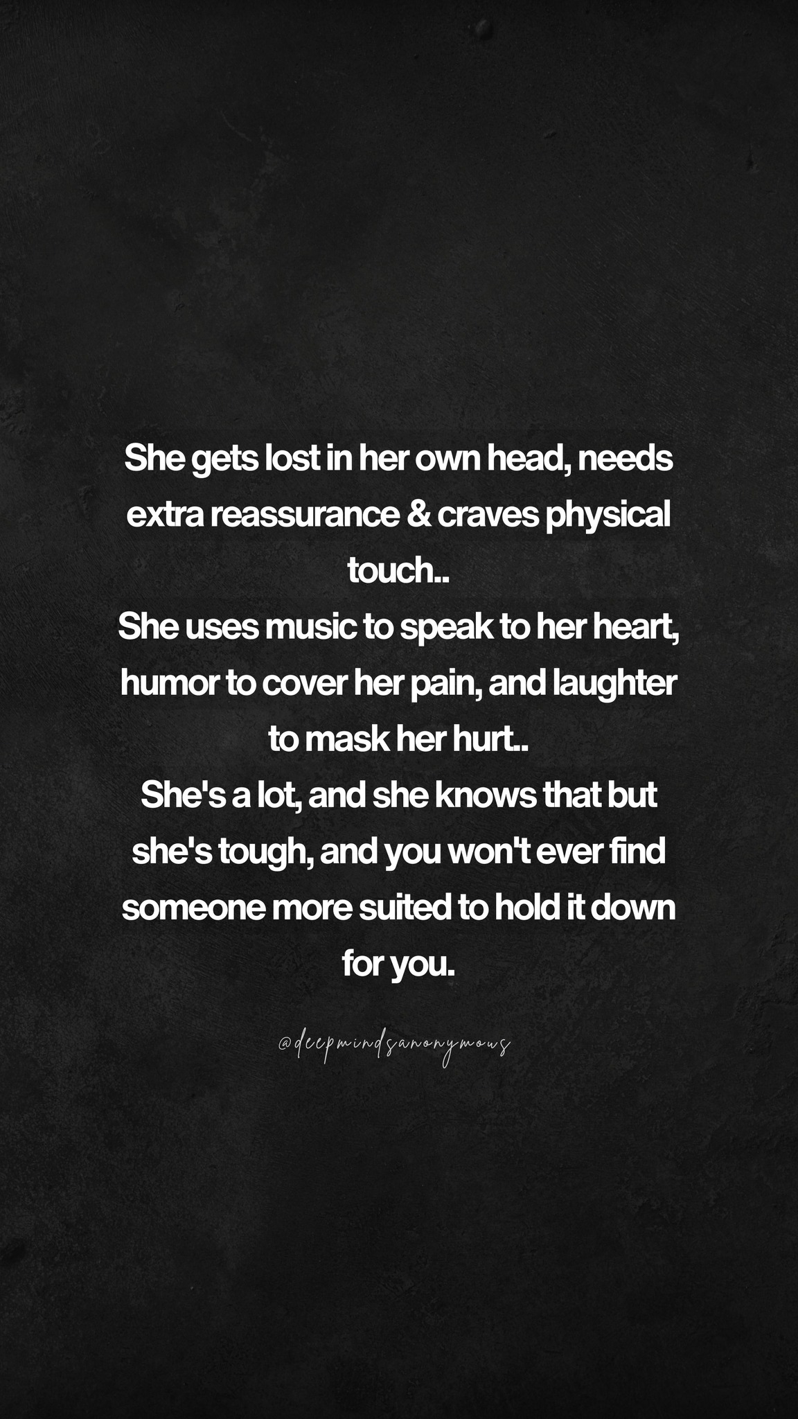 Deep - She gets lost in her own head, needs extra reassurance & craves ...