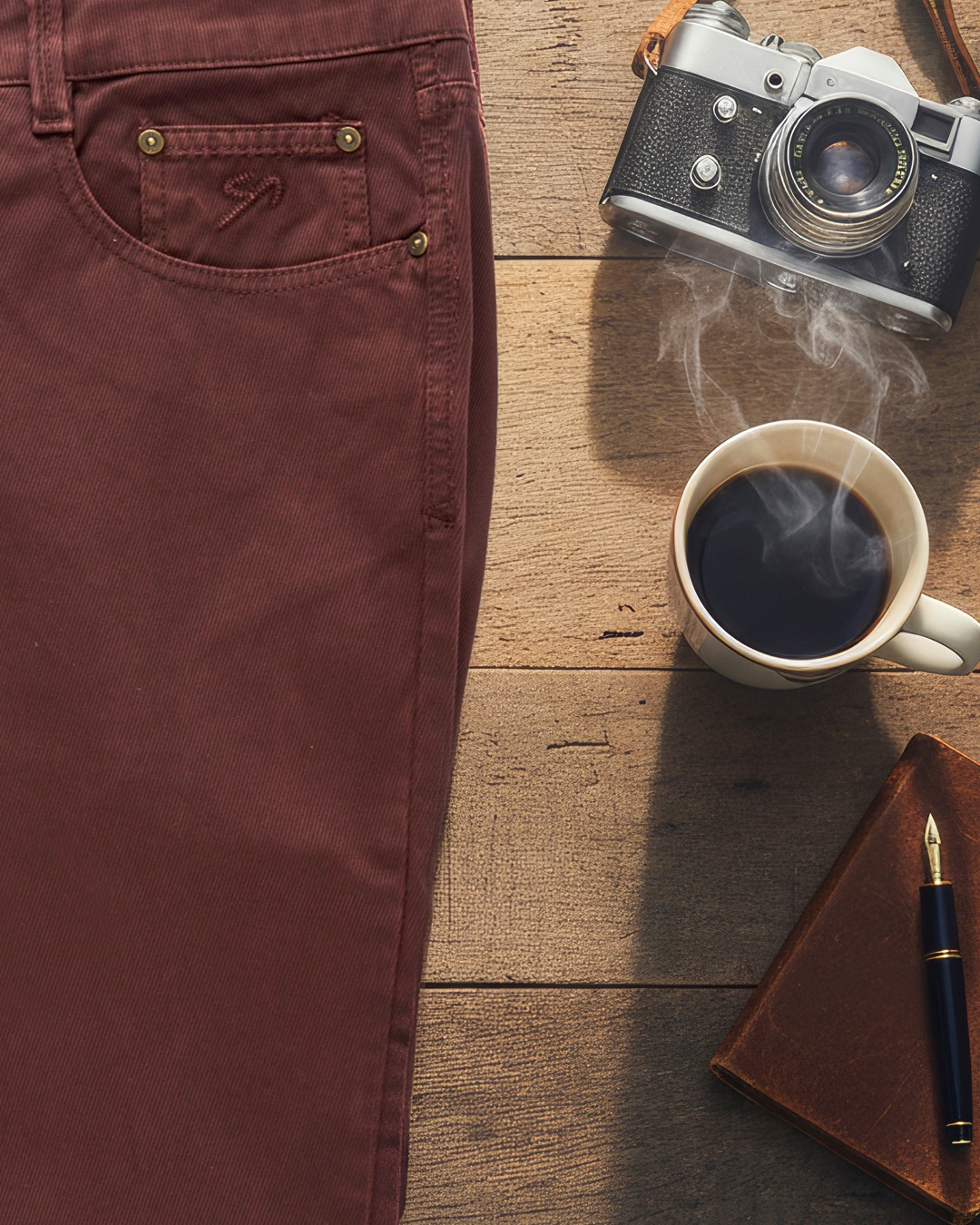 Pantalon Homme Carlo Chionna 9.2 - Taille 29/43 - Coton Marrone - Coupe Classique Droit - Occasion Très Bon État