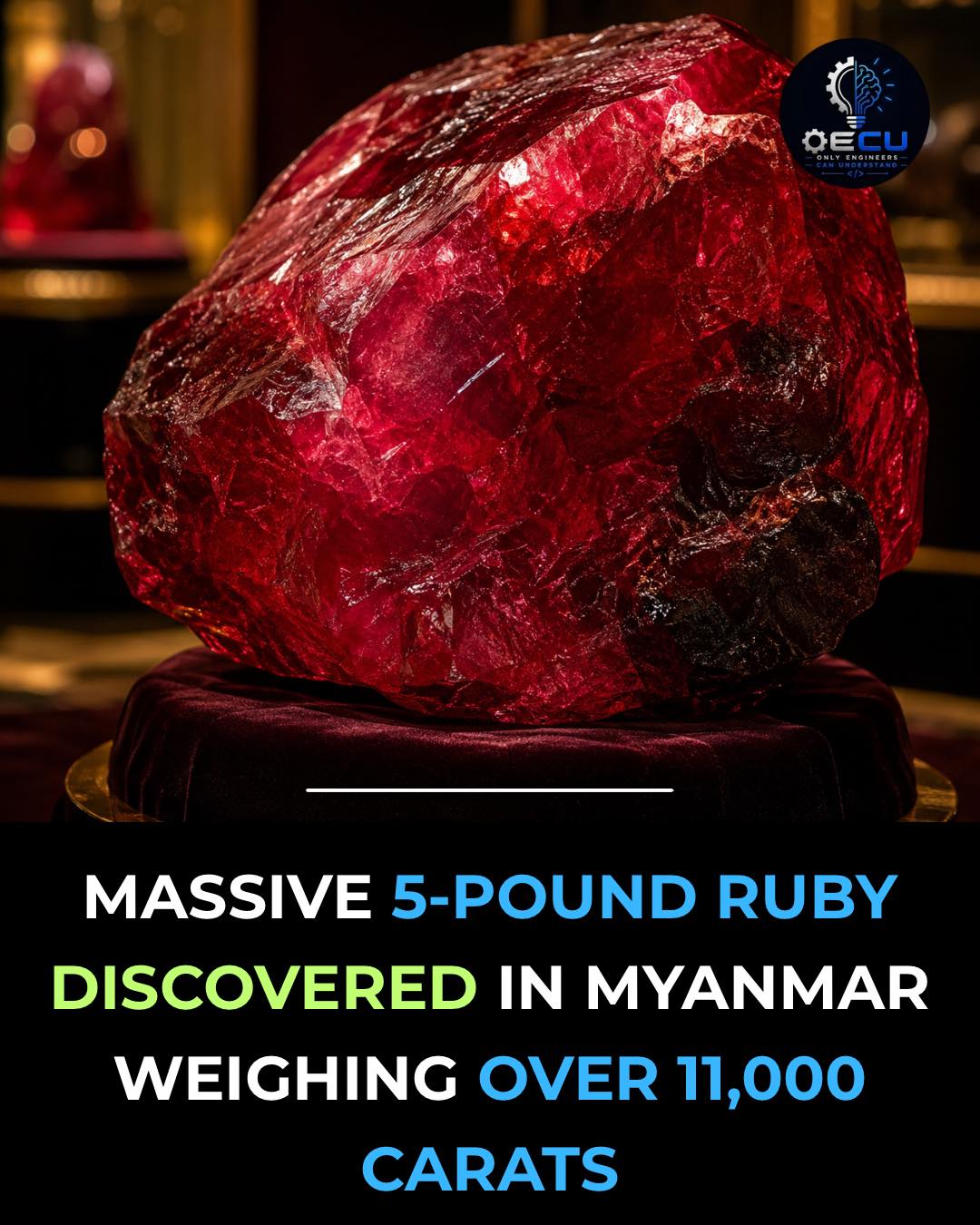 State-run media reported that the newly found rough ruby was