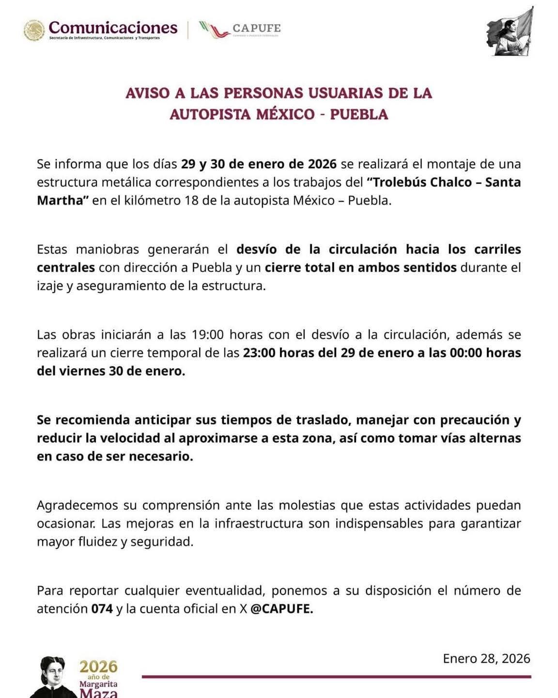 Nuestro - 🚨🚨 Atención: A las personas usuarias de la autopista México ...