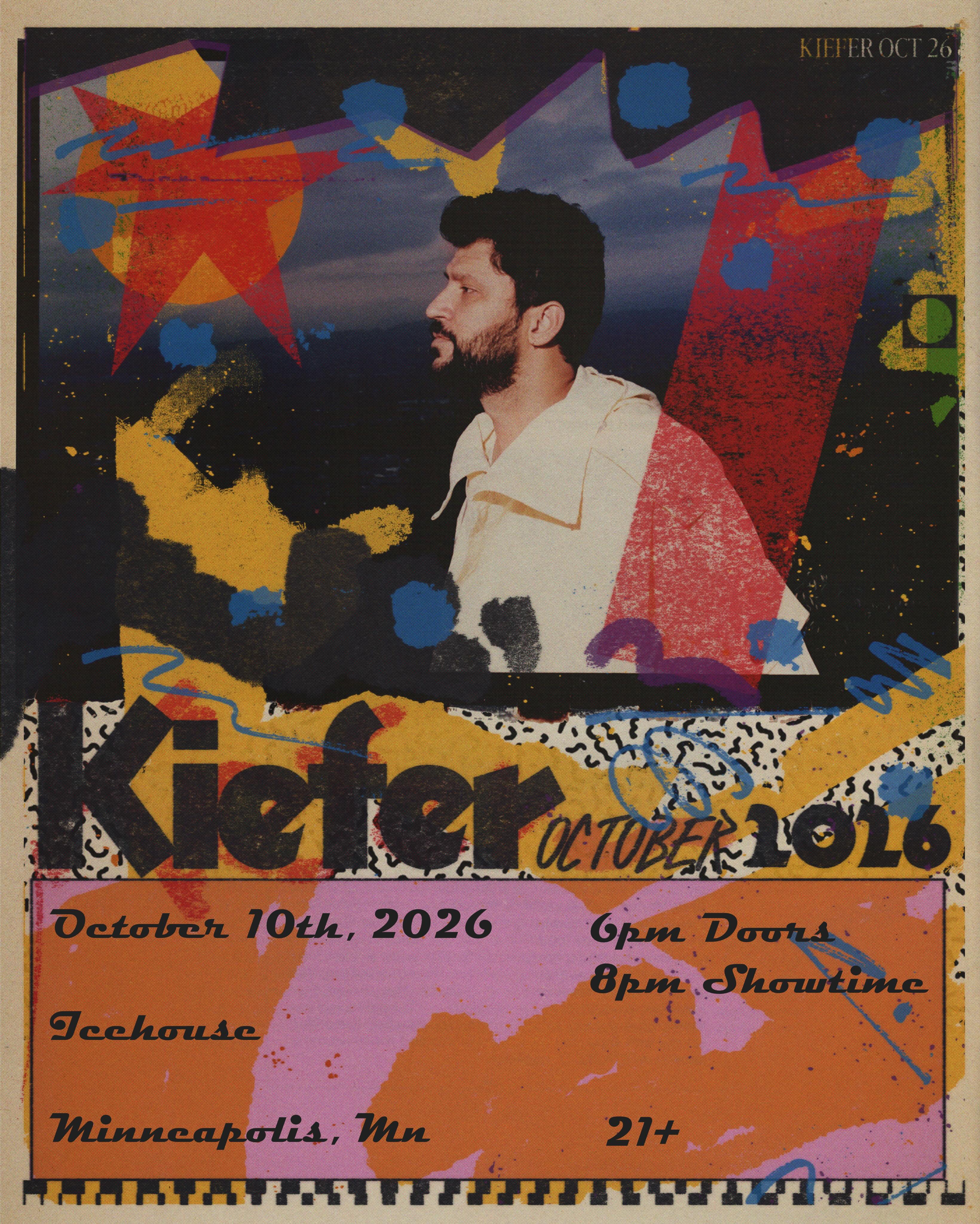 JUST ANNOUNCED! 10.10 - Kiefer at with Shibo 6PM DOORS // 8PM SHOW 