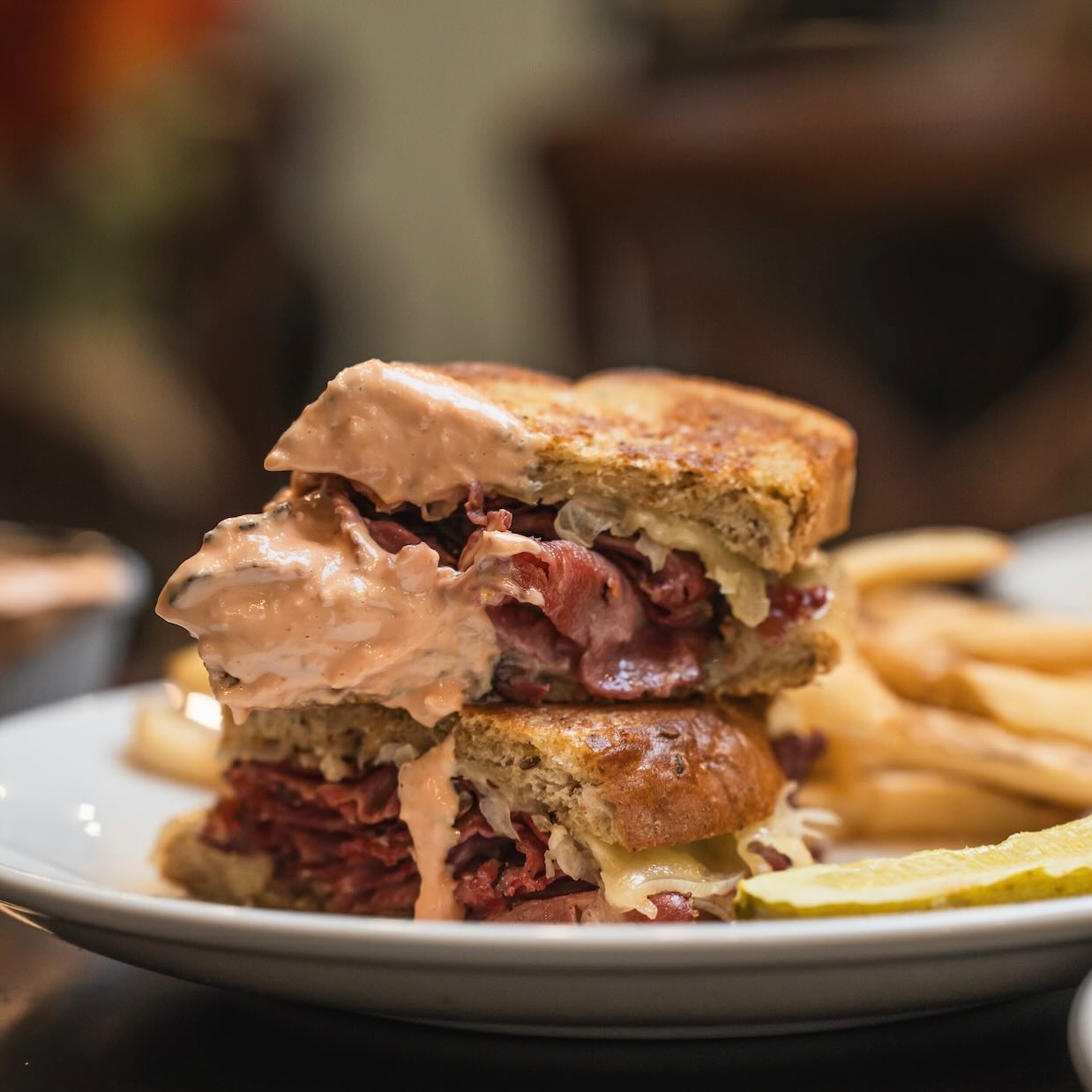 Brownstones - A Reuben worth talking about ⭐ Grilled pastrami, melty ...
