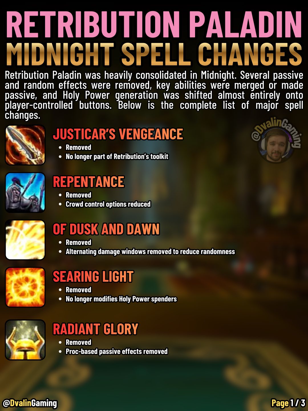 Dvalin Gaming | Retribution Paladin major spell changes in WoW ...
