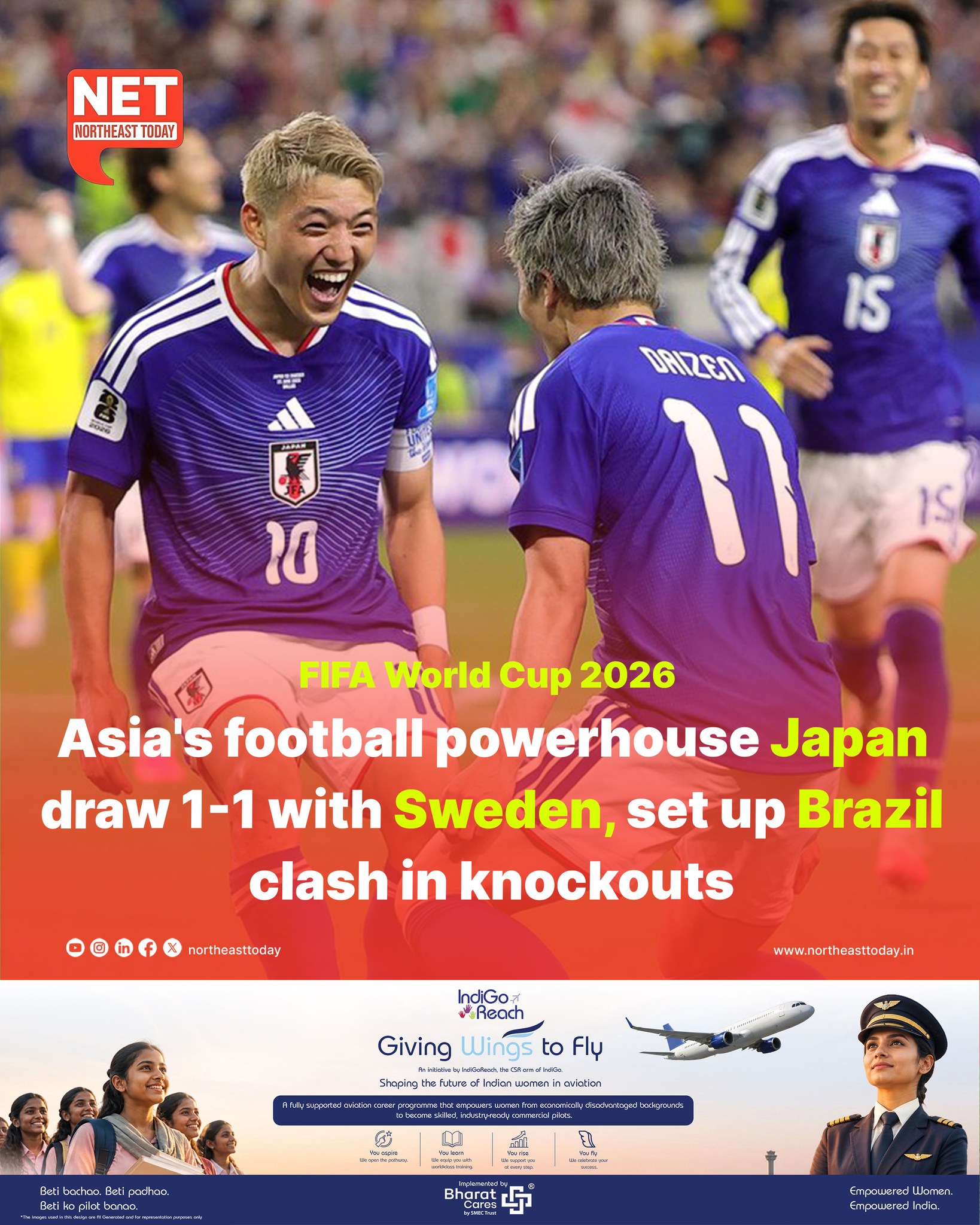 Japan vs Sweden ends 1-1 in FIFA World Cup