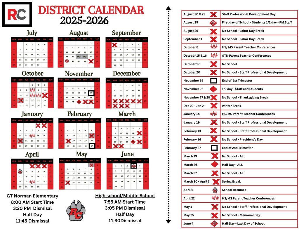 Reed - The school calendar for 2025-2026 was approved at the School ...