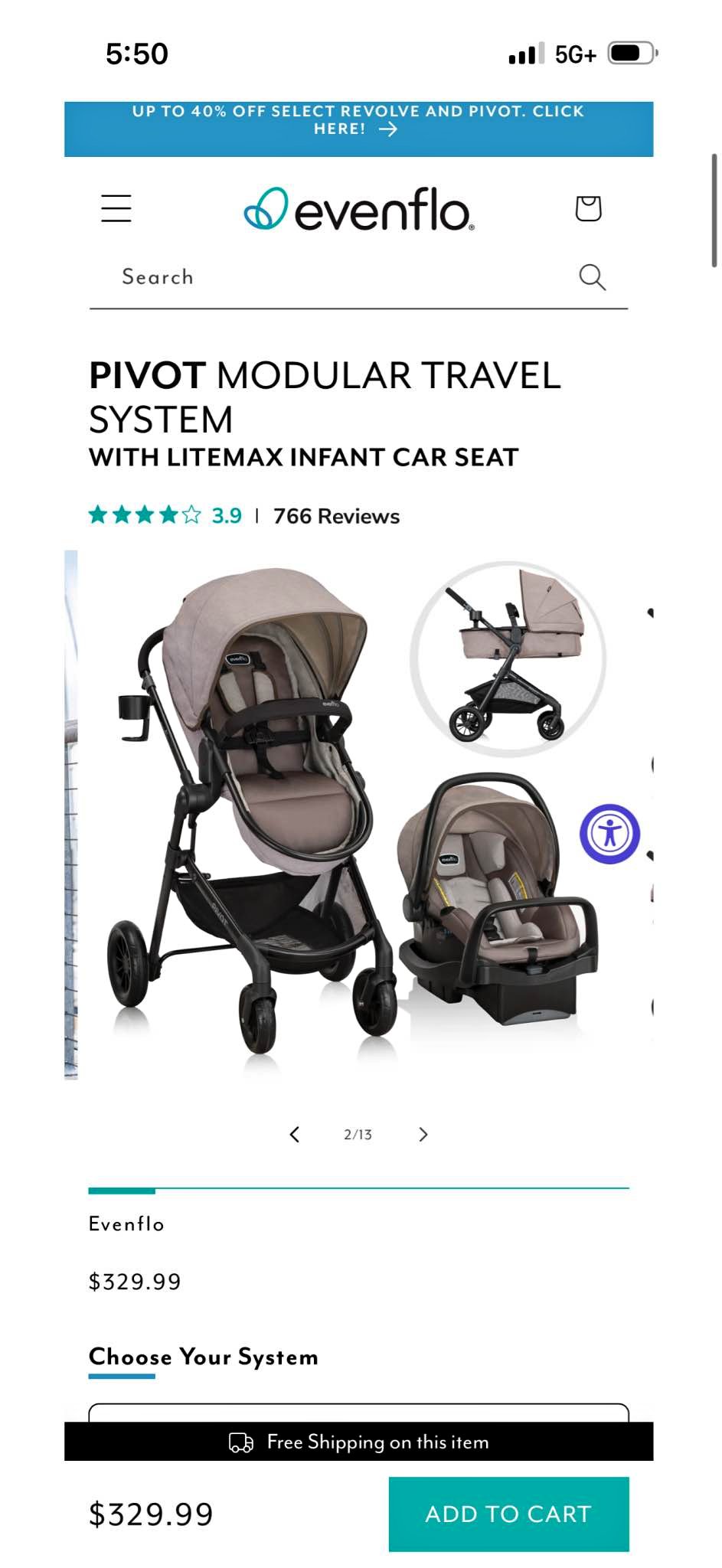 Evenflo Pivot Stroller System - Strollers - Houston, Texas | Facebook ...