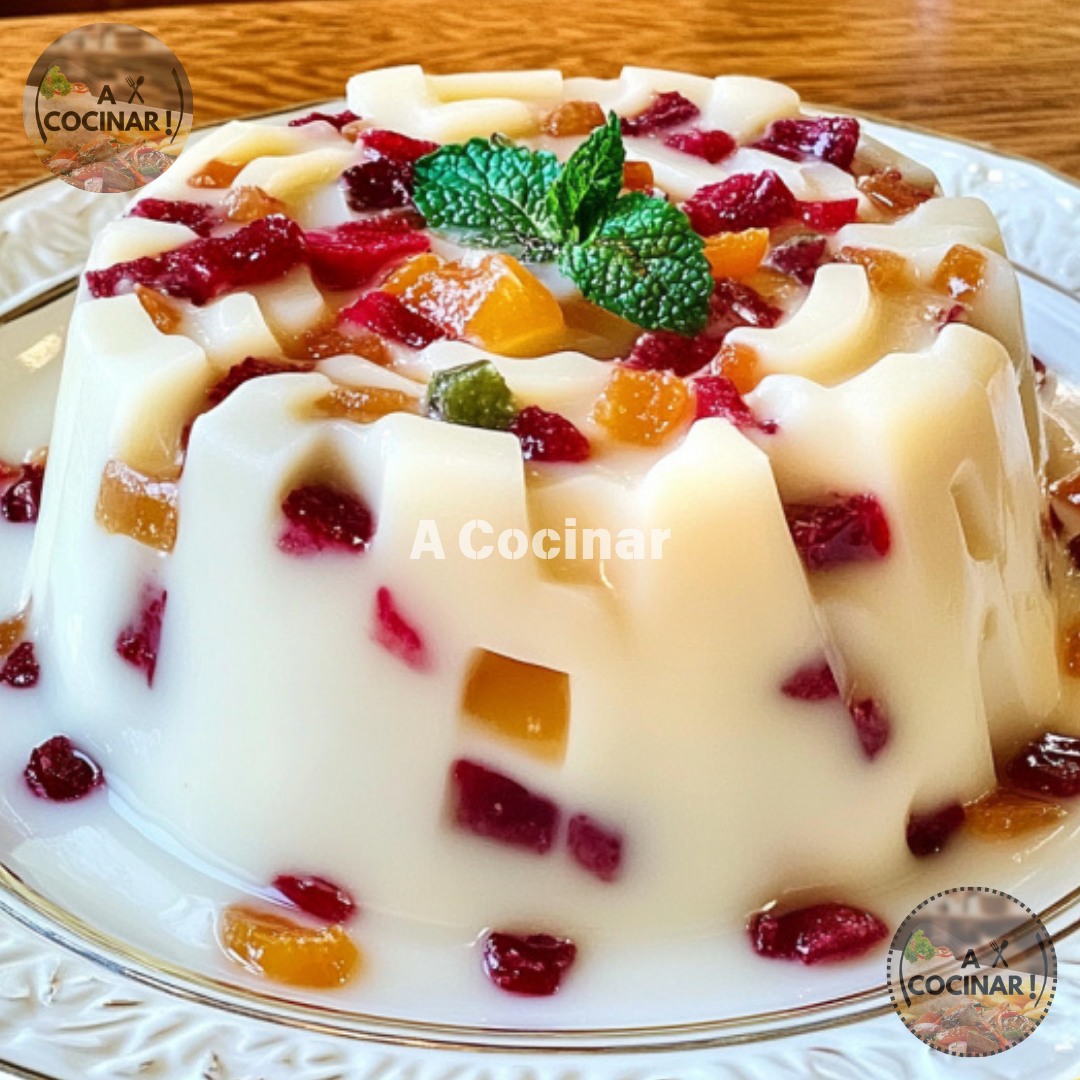A Cocinar - Gelatina Cremosa con Frutas en Almíbar 🍮🍓🍍 Ingredientes: 🔹 ...