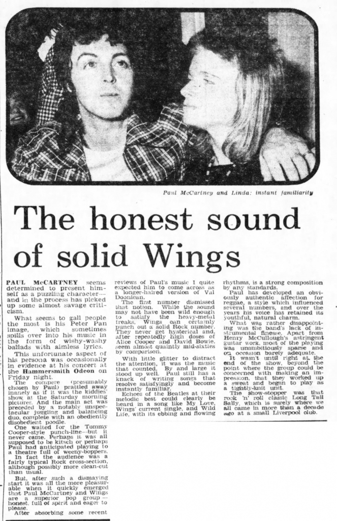 May 25th 1973 - Wings UK Tour (London) May 25th, 26th & 27th, 1973