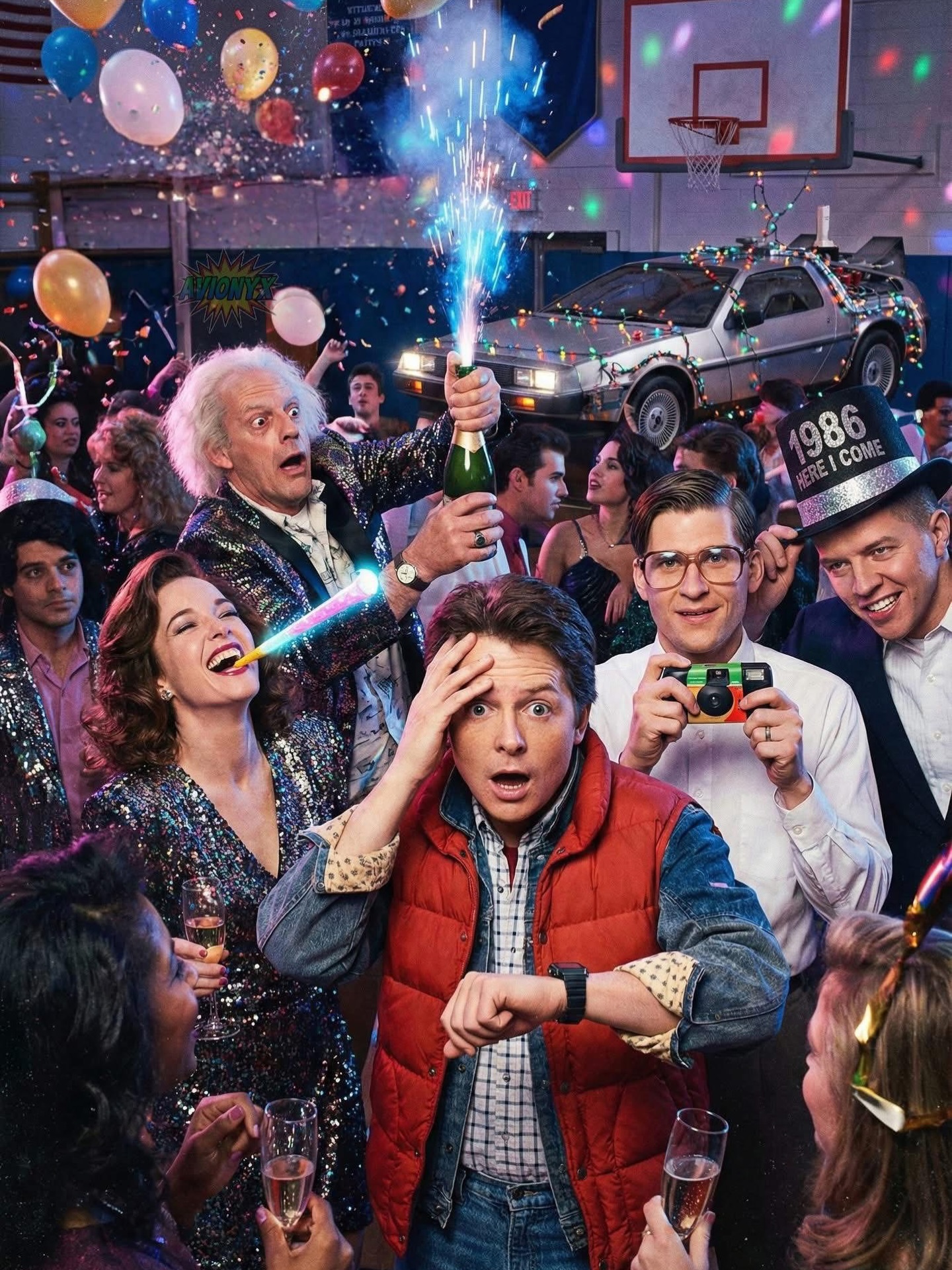 Delorean - Looks like everone in Hill Valley including Marty, Doc and ...