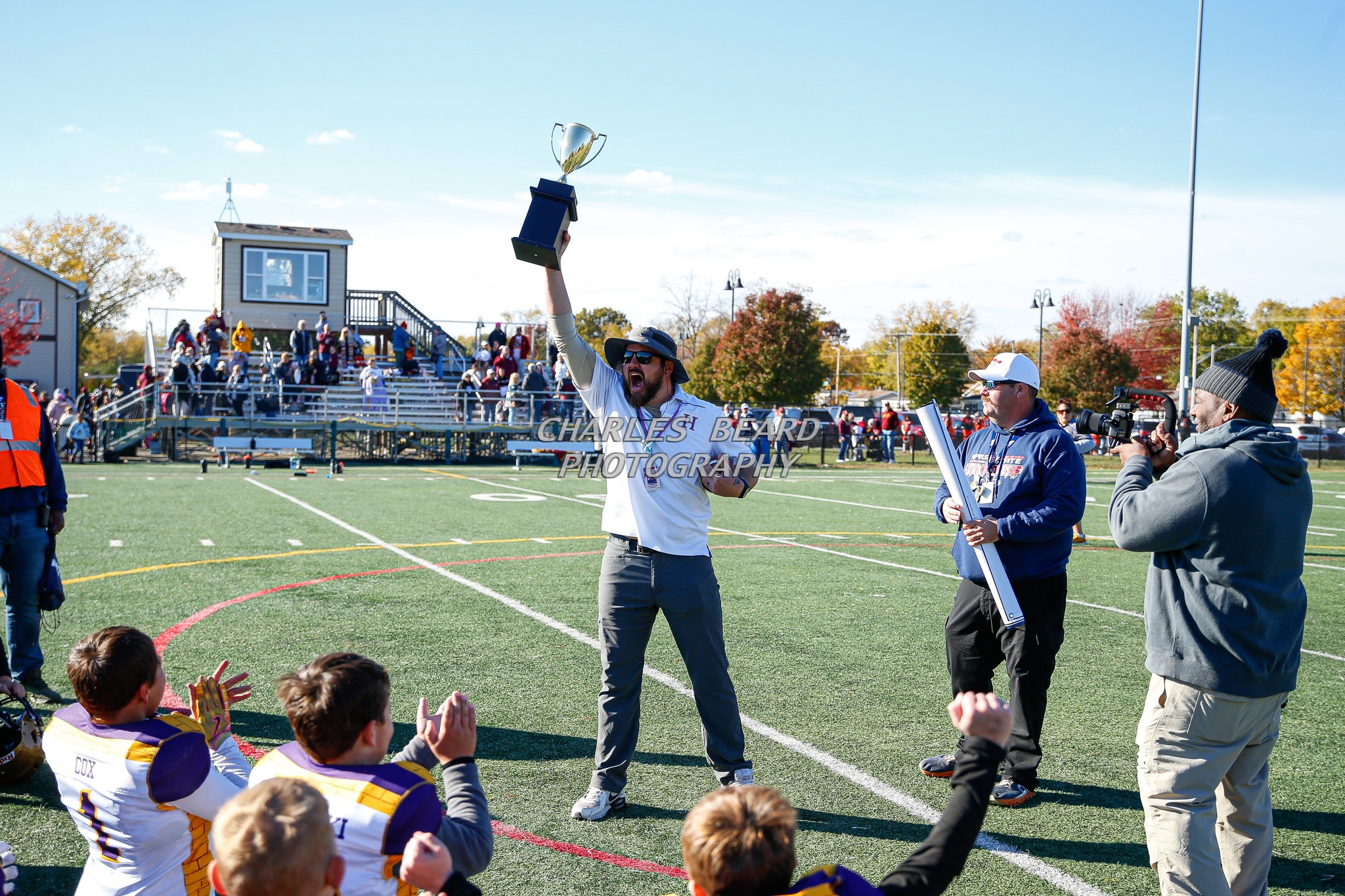 Hobart Pop Warner 9u football team in action