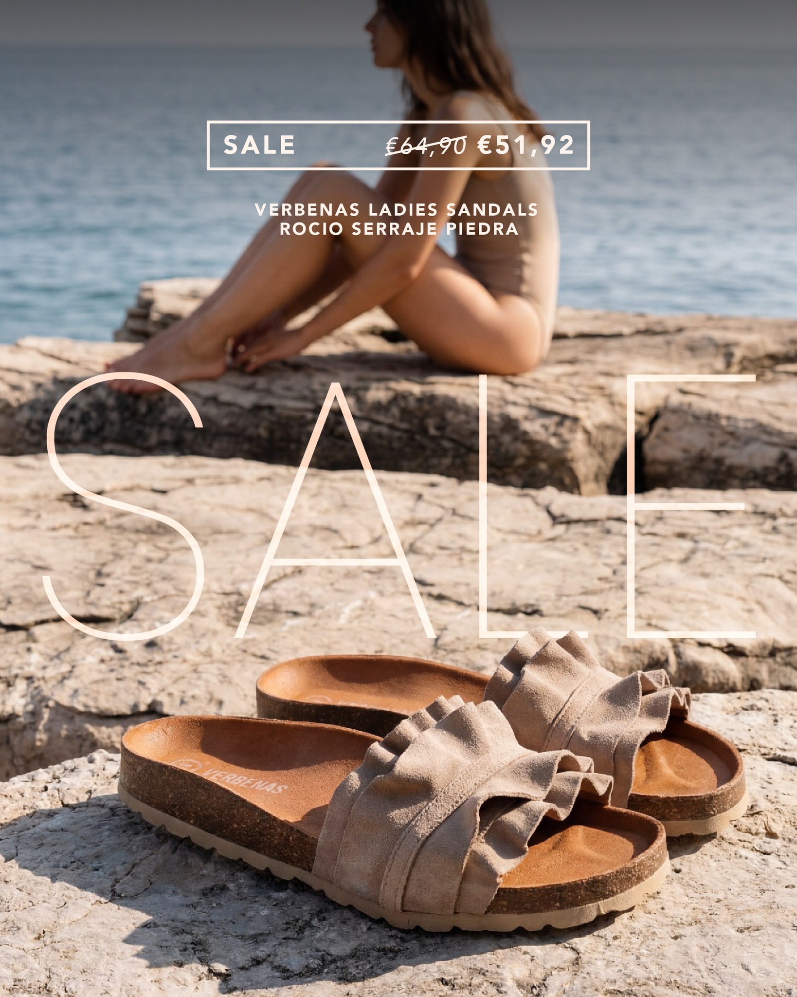 リオ Just the sea, our ROCIO sandals and you. Some days don't need much