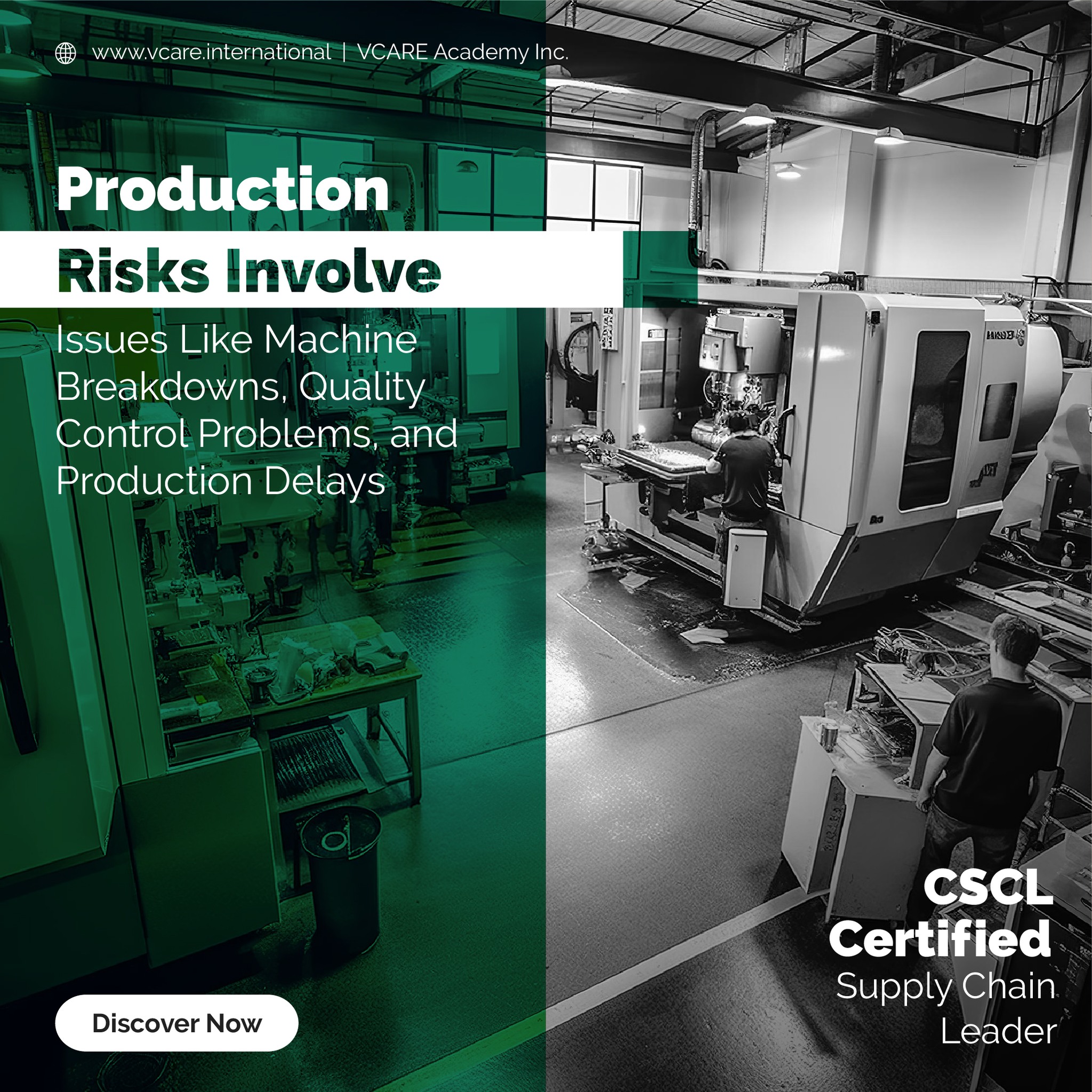 VCARE - 💡 Production risks involve issues like machine breakdowns ...