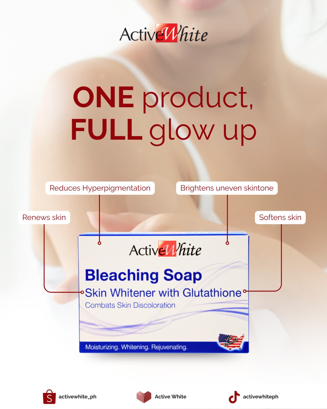 active white glutathione soap skin whitening | Skin whitening Soap Active White | Manila