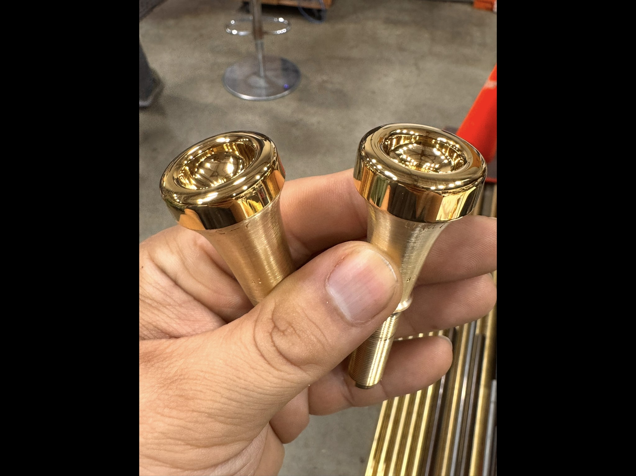 Here are two new threaded/integral RAJA mouthpieces just back from 