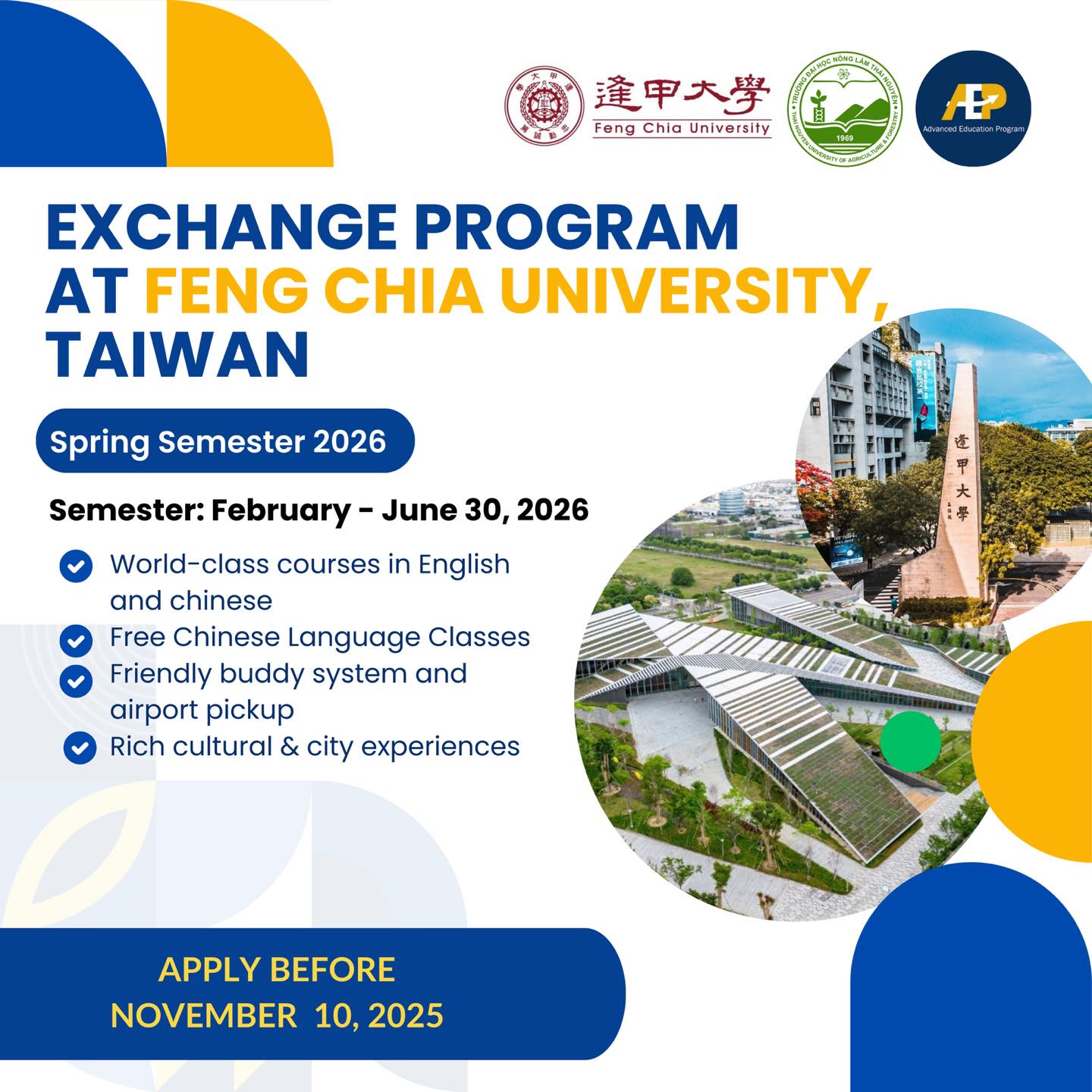 Advanced - Study in Taiwan – Spring 2026 Exchange at Feng Chia ...