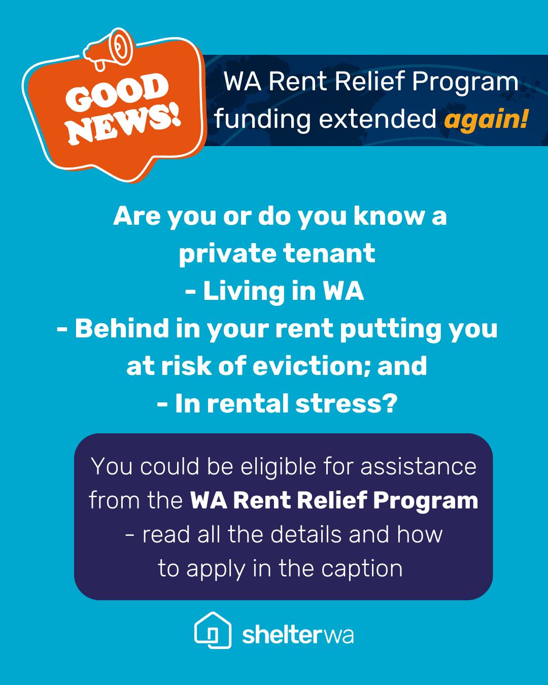 Shelter WA - The award winning WA Rent Relief Program... | Facebook