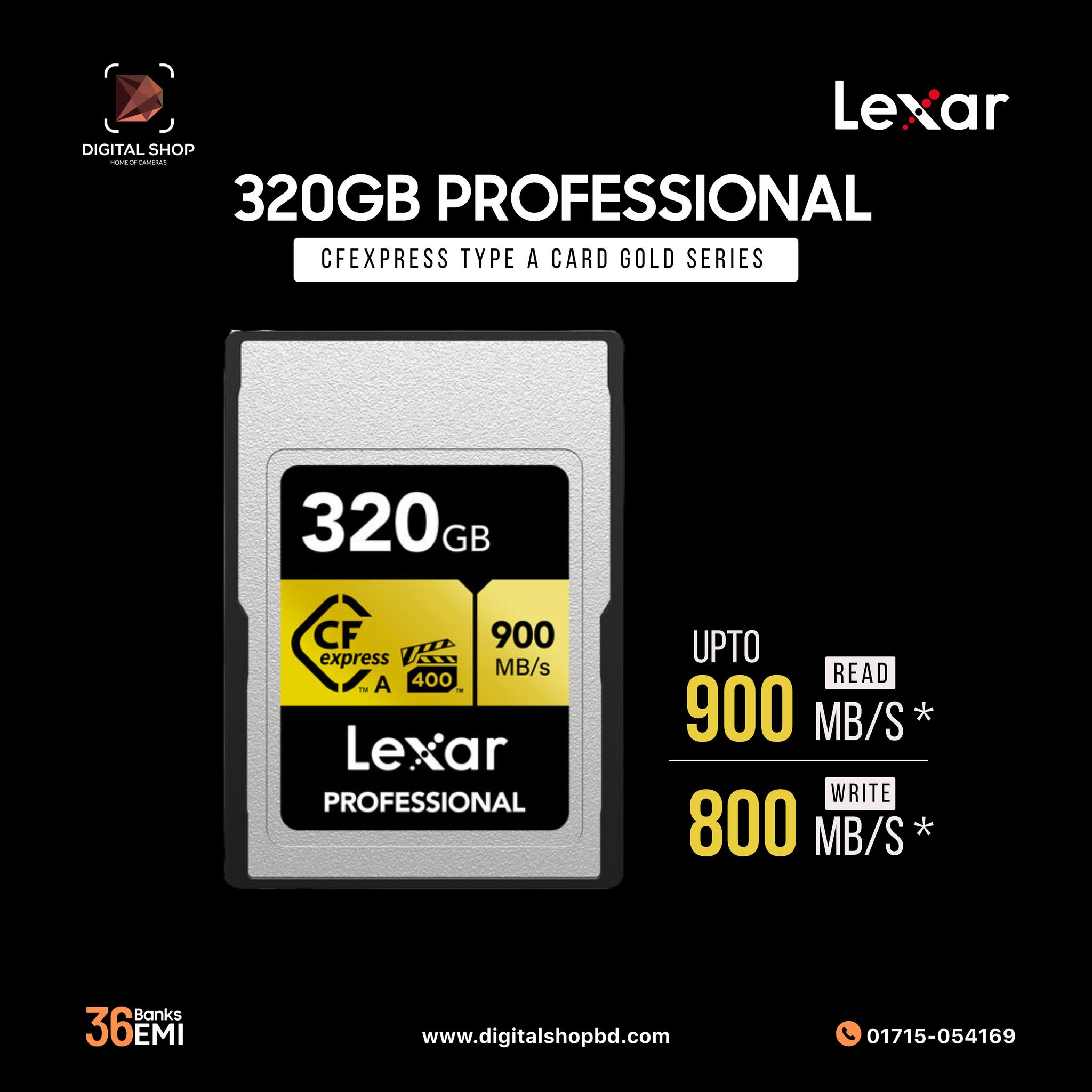 ?Lexar 320GB? Professional CFexpress Type A Card GOLD Series