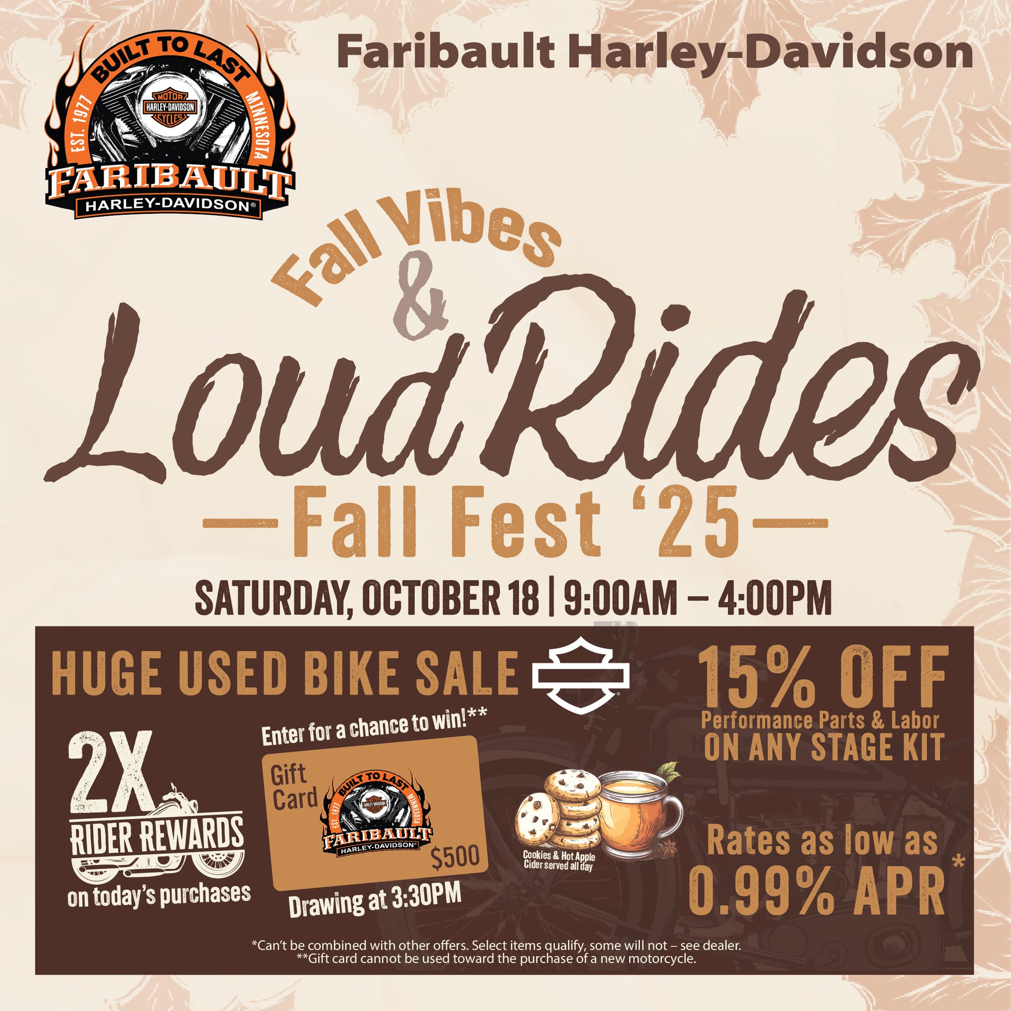 🎉 Fall Fest '25 is Tomorrow! 🍂... - Faribault Harley-Davidson | Facebook