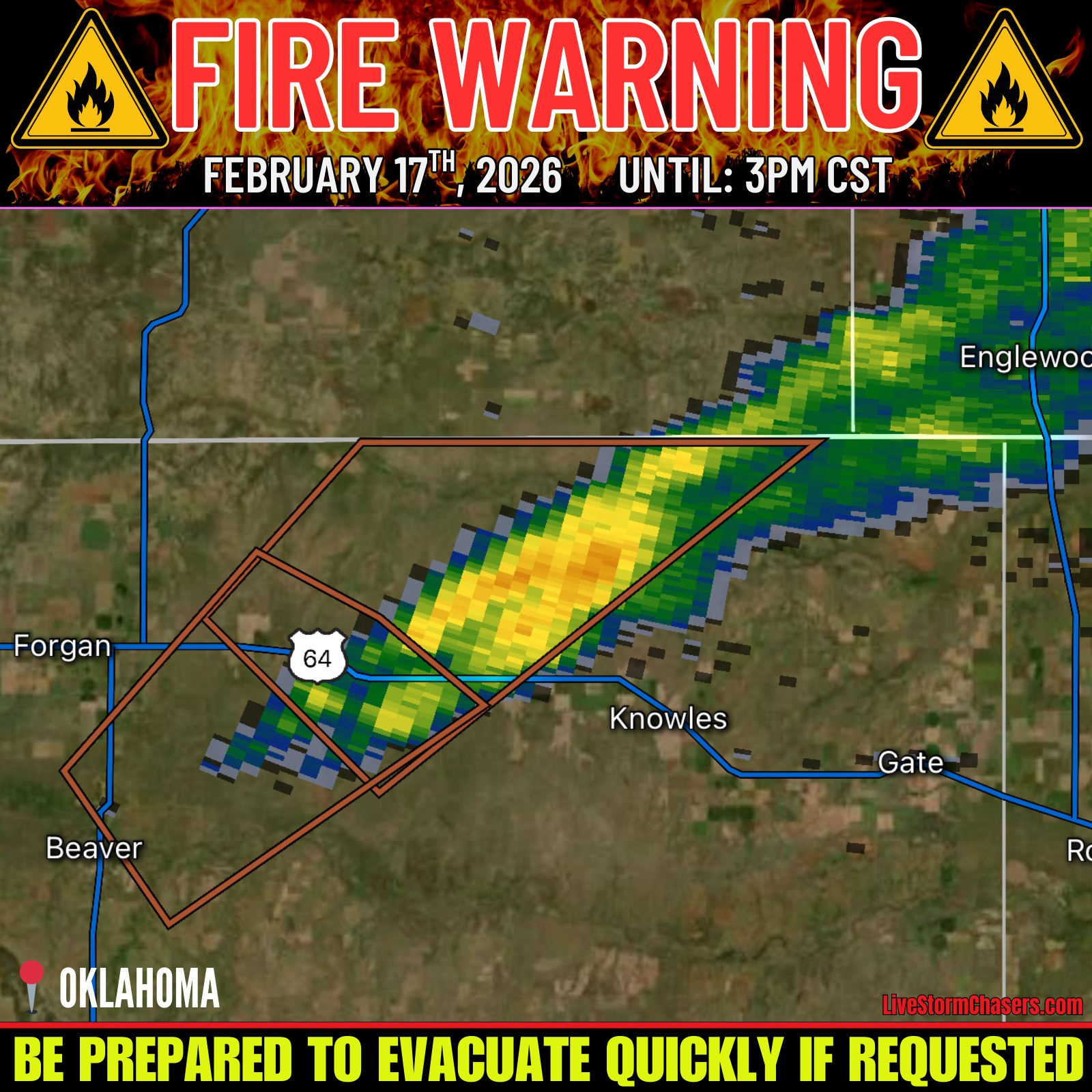 🚨 DANGEROUS WILDFIRE ALERT: OKLAHOMA... - Live Storm Chasers | Facebook