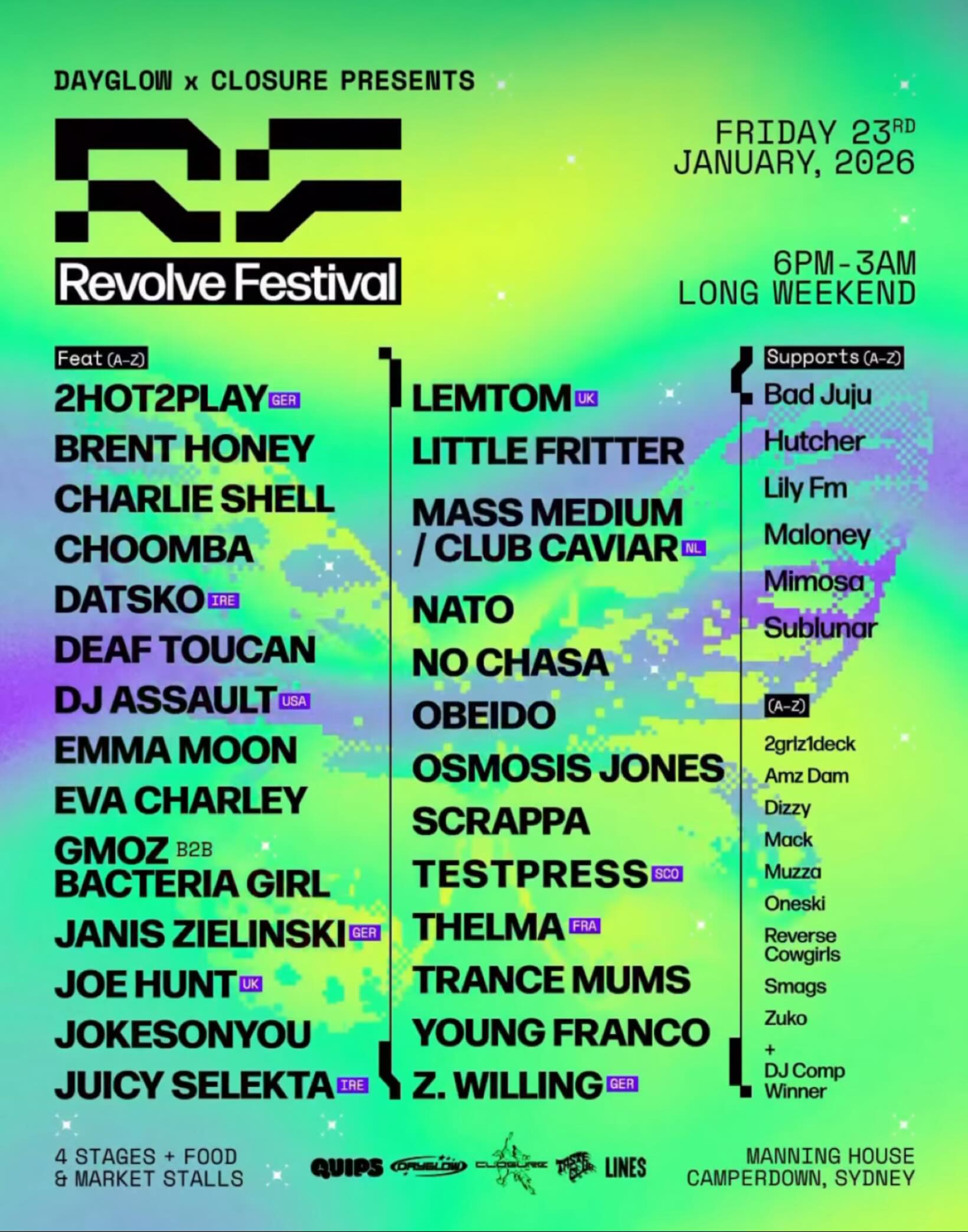 Music - Revolve Festival 23/01/26 Sydney, NSW Lineup includes Little ...