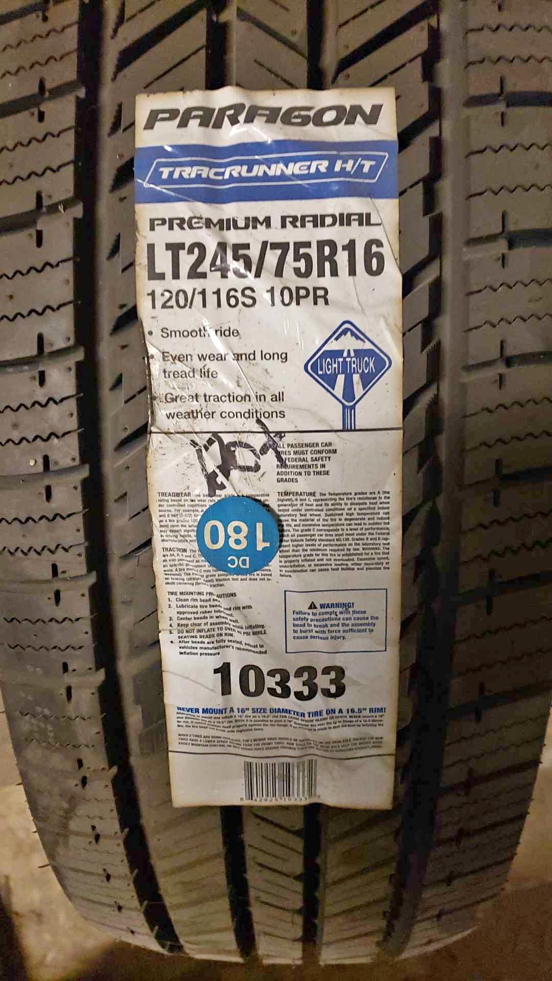 Paragon Tracrunner H/T LT245/75R16 Light Truck Tire - Car Wheels, Tires ...