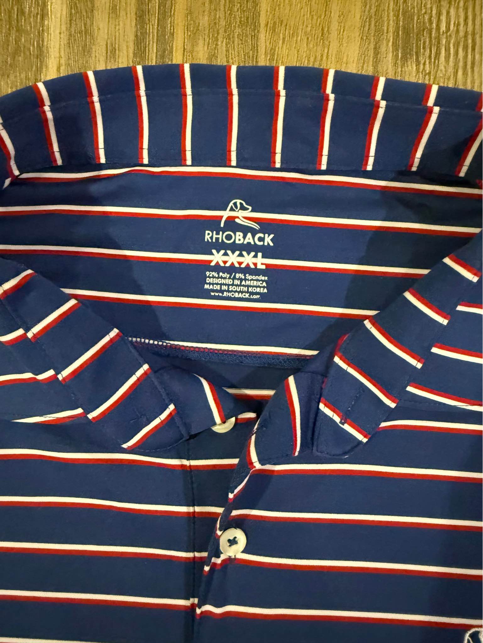 Rhoback Performance Polo Shirt XXXL Blue Striped – Like New - Casual ...