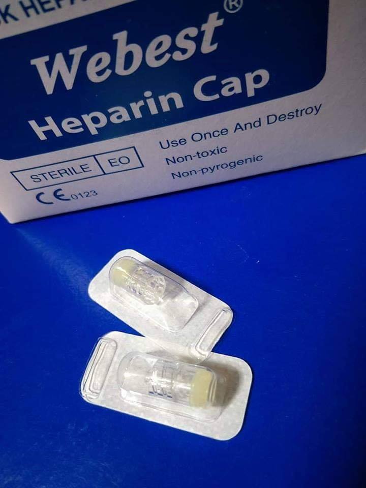 HEPARIN CAP 717 สีเหลืองใส (100 Sets/Box) ราคา 300 บาท ข้อต่อฉีดยาให้ ...