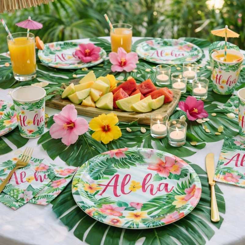 2 Pcs Décoration Table Décorations De Pour La Fête Du Parti Hawaïen
