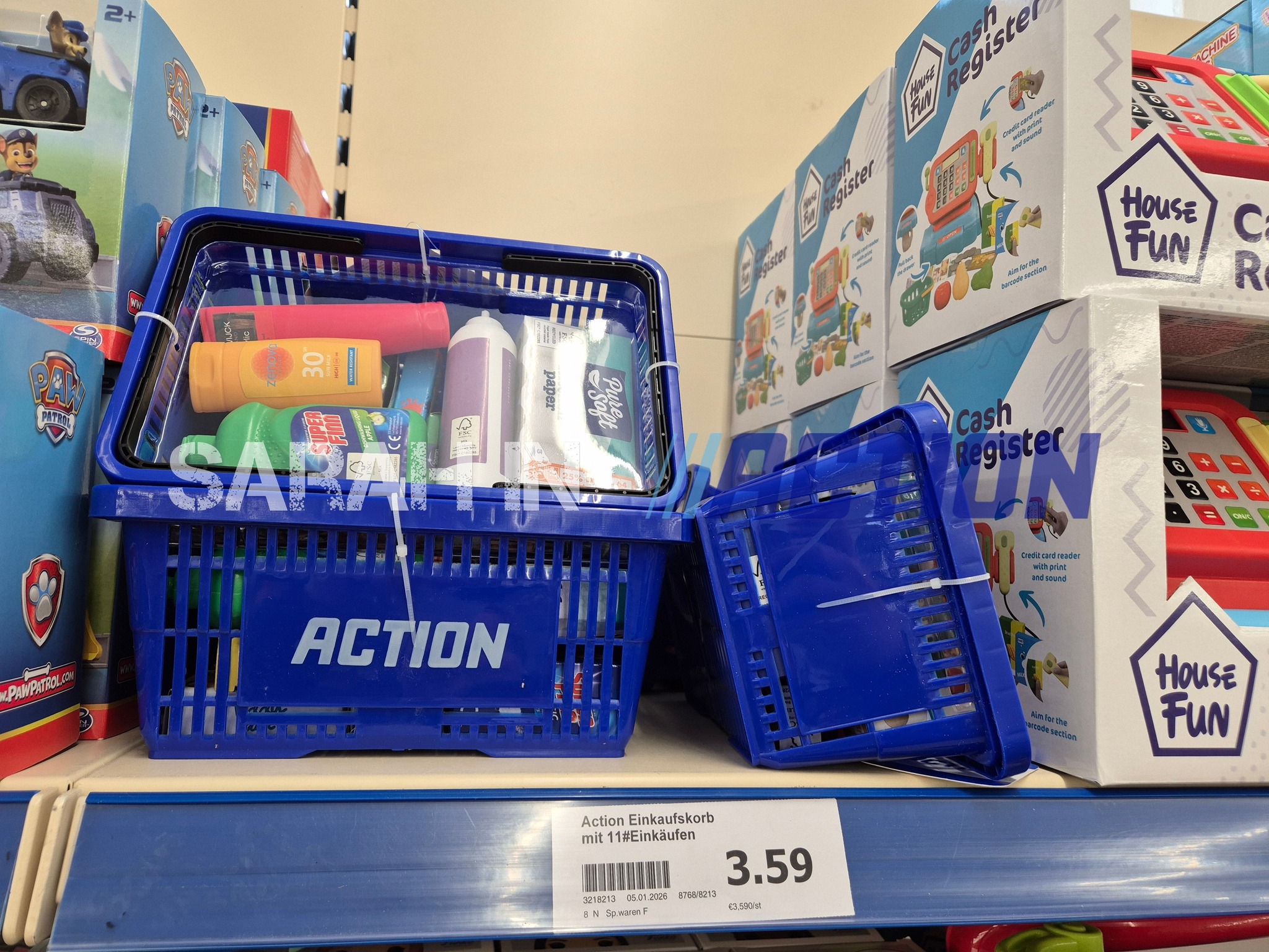 Wie süß ist der bitte ? Kleiner Action Einkaufskorb mit kleinen Actionprodukten 🥹🥹 Früh übt sich 🤣