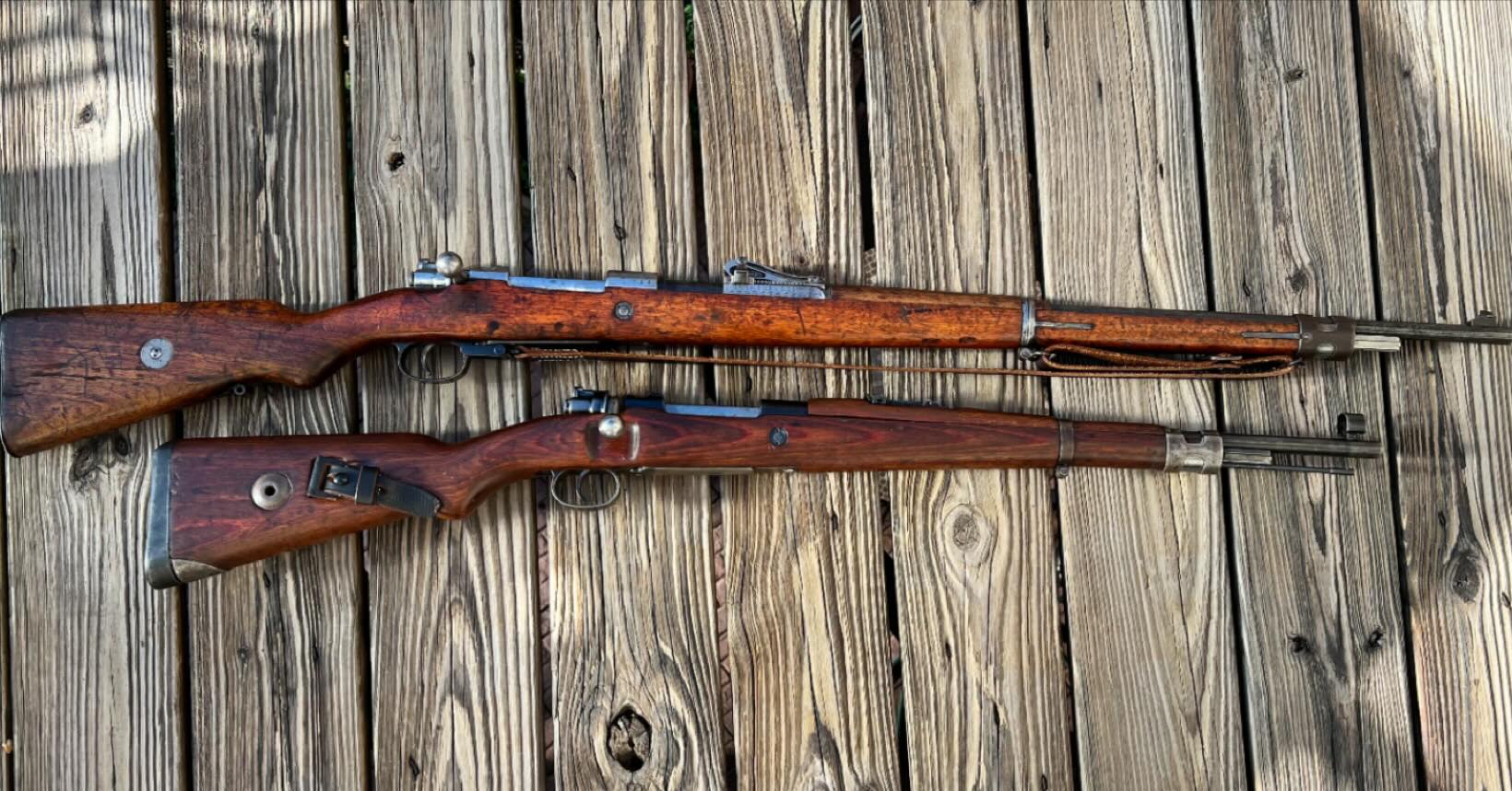 Old - Long rifles versus short rifles. Here are a couple of Mausers ...