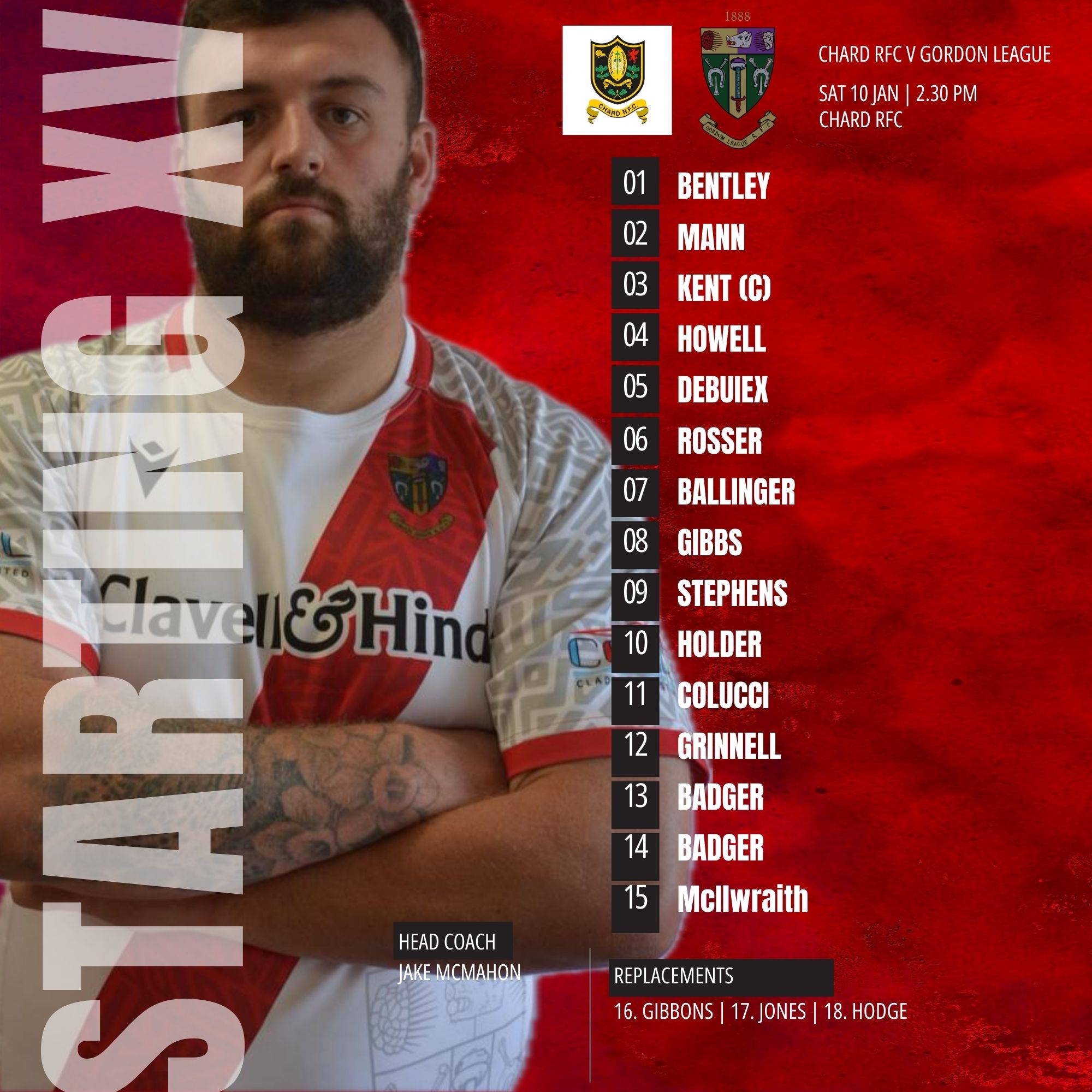 Gordon - 🔥 TEAM SHEET ANNOUNCED 🔥 The squad is locked in for Saturday’s ...