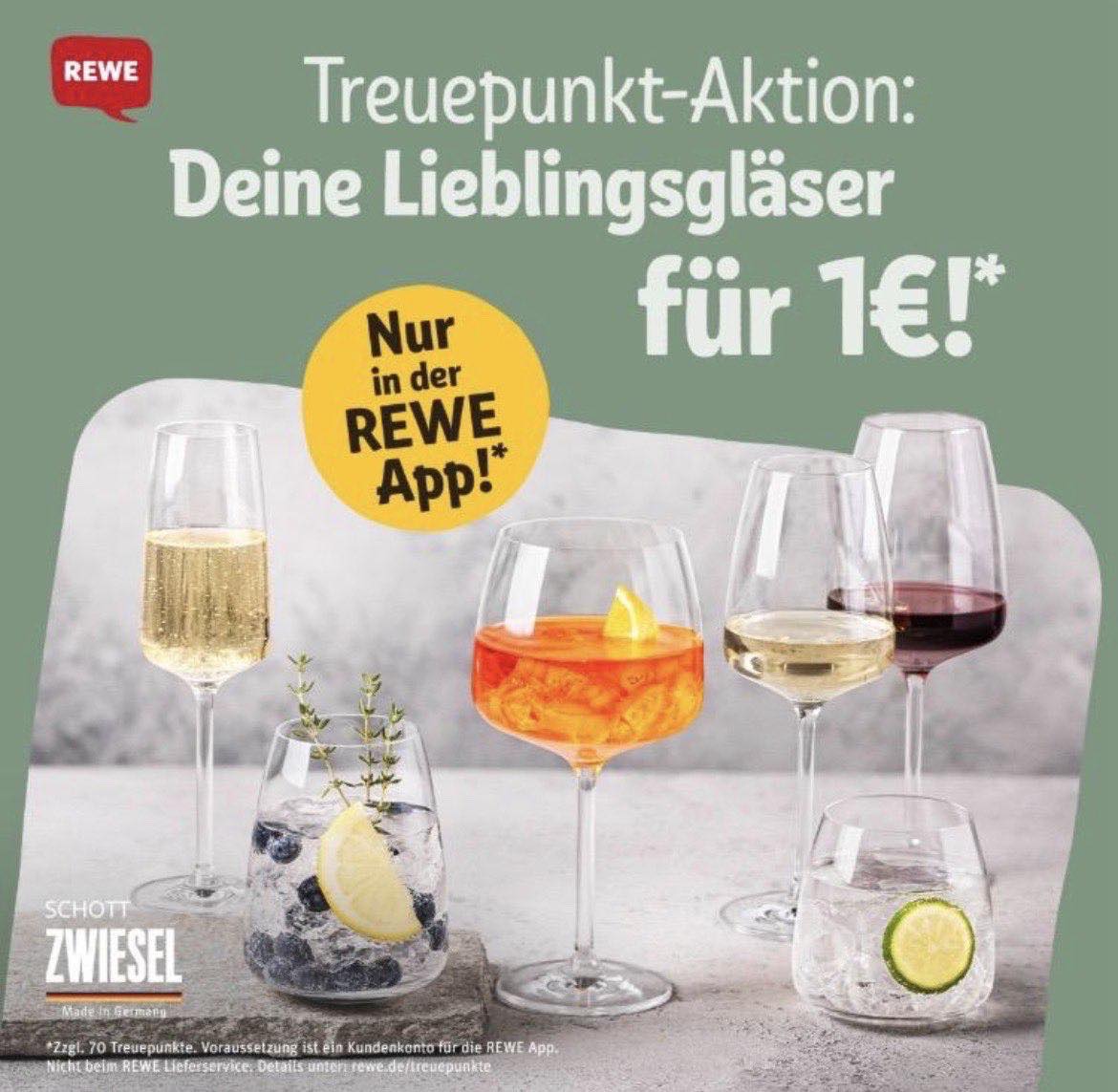 Deine Lieblingsgläser für nur 1€ 😍🥂 Treuepunkte sammeln & in der REWE App einlösen – so einfach geht Genuss! ✨ Sammeln. Einlösen. Anstoßen. 🥂 #anstoßen #treue #sammeln #reweapp #reweappvorteile