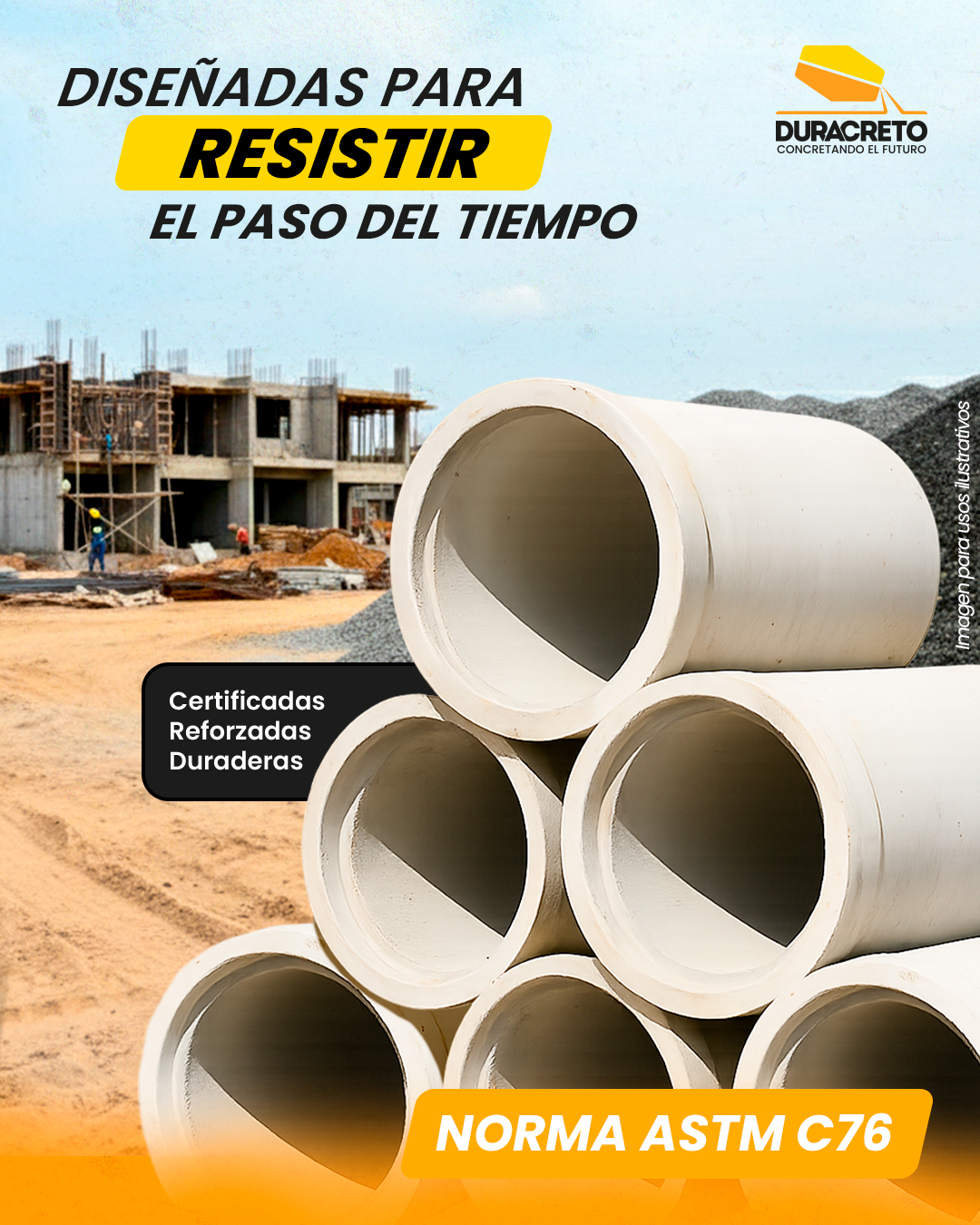 Duracreto - 🏗️ Diseñadas para resistir el paso del tiempo. 💪 Tubos de ...
