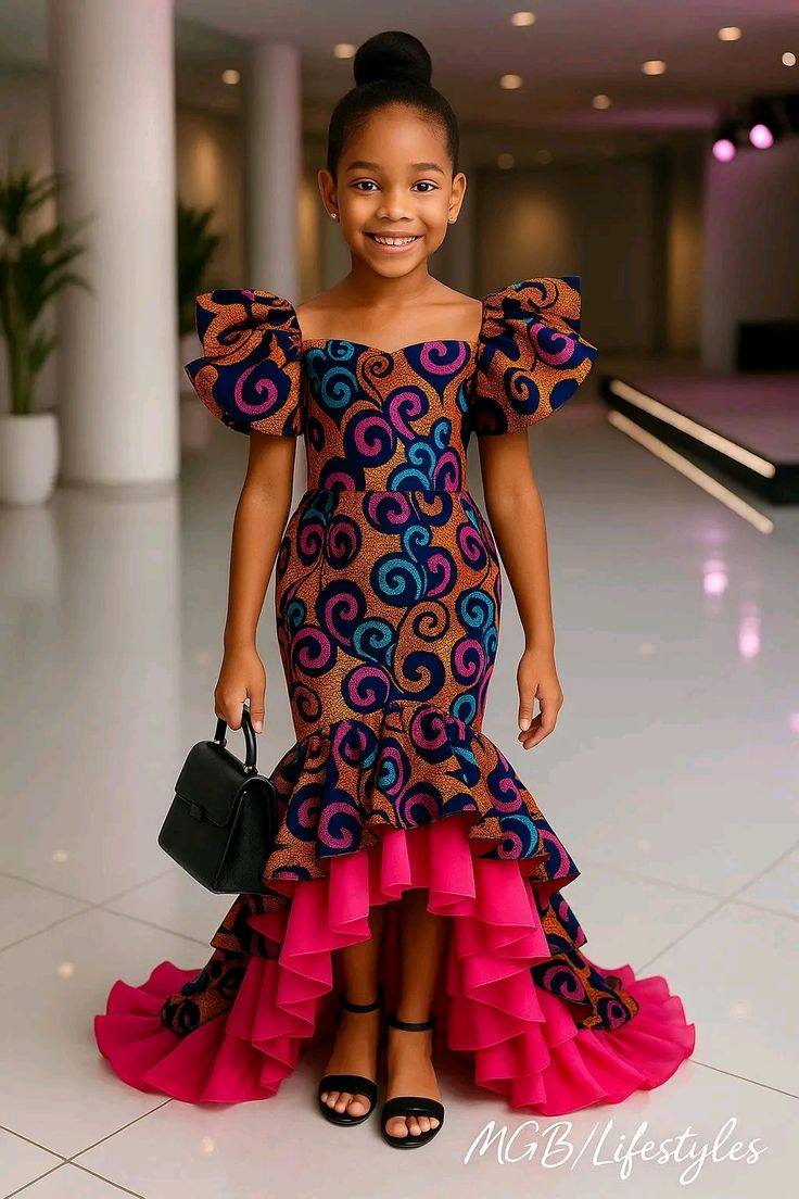 ankara graduation dresses Nice styles for our Beautiful daughters🥰 For their princess quince dresses