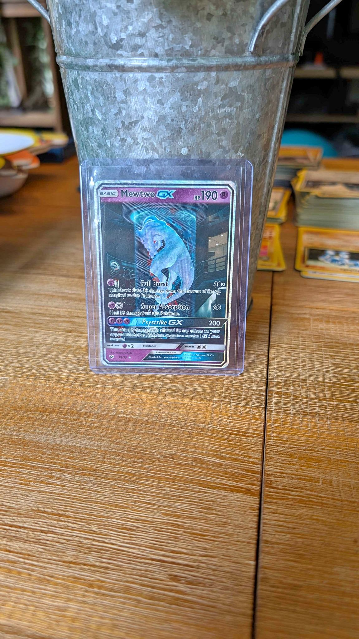 mewtwo in tube pokemon card Shining Legends GX 78/73 (Test Tube) Psychic Psychic Full Burst (30) This attack does 30 damage times the amount of Energy attached to this Pokmon MEWTWO GX  SHINING LEGENDS