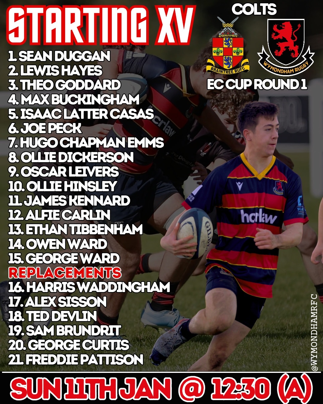 Wymondham RFC - 🔴⚫ COLTS TEAMSHEET ⚫🔴 Here is your Colts... | Facebook