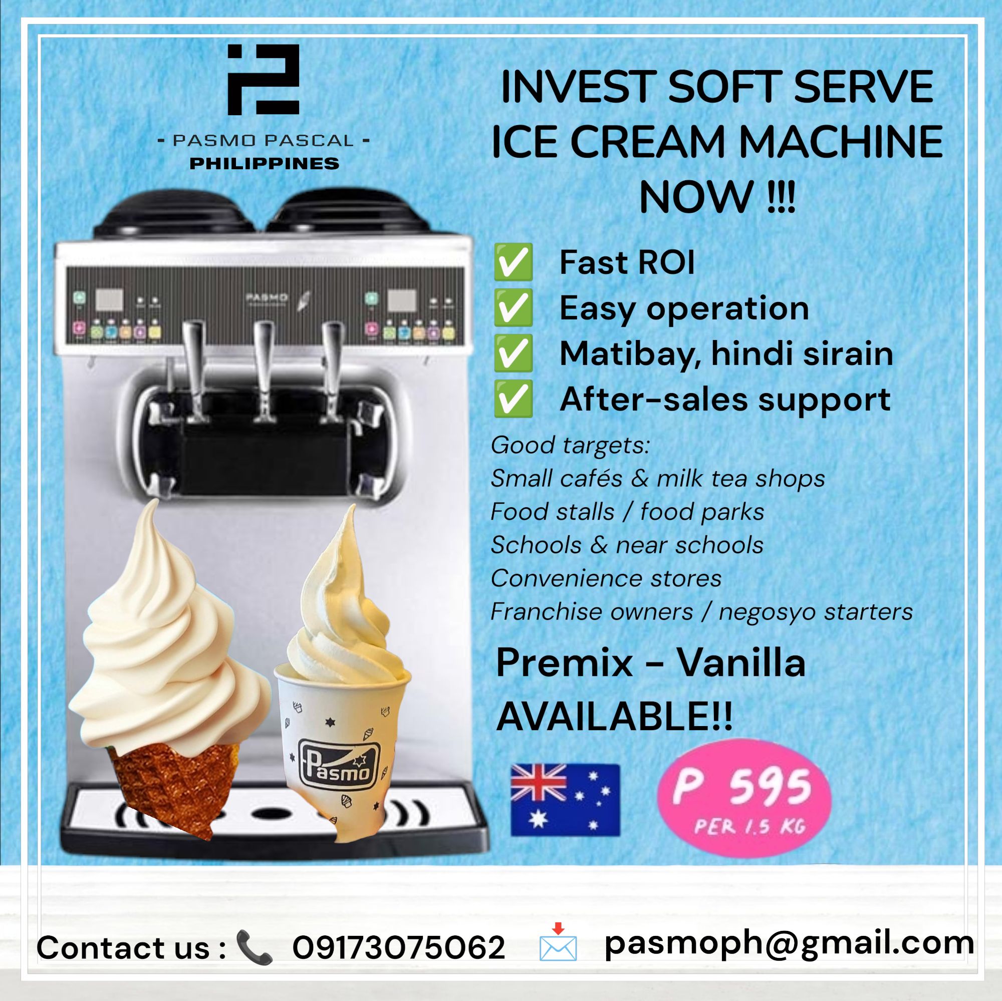 “Be summer-ready with PASMO Soft Serve Machine.🍦” | Facebook