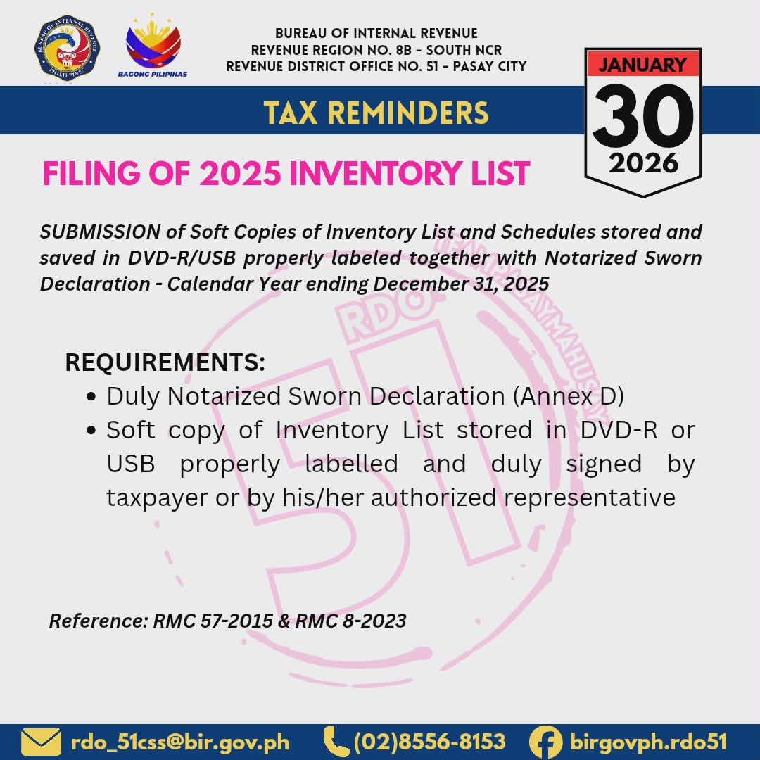 Attention,... - BIR Revenue District Office 051- Pasay City | Facebook