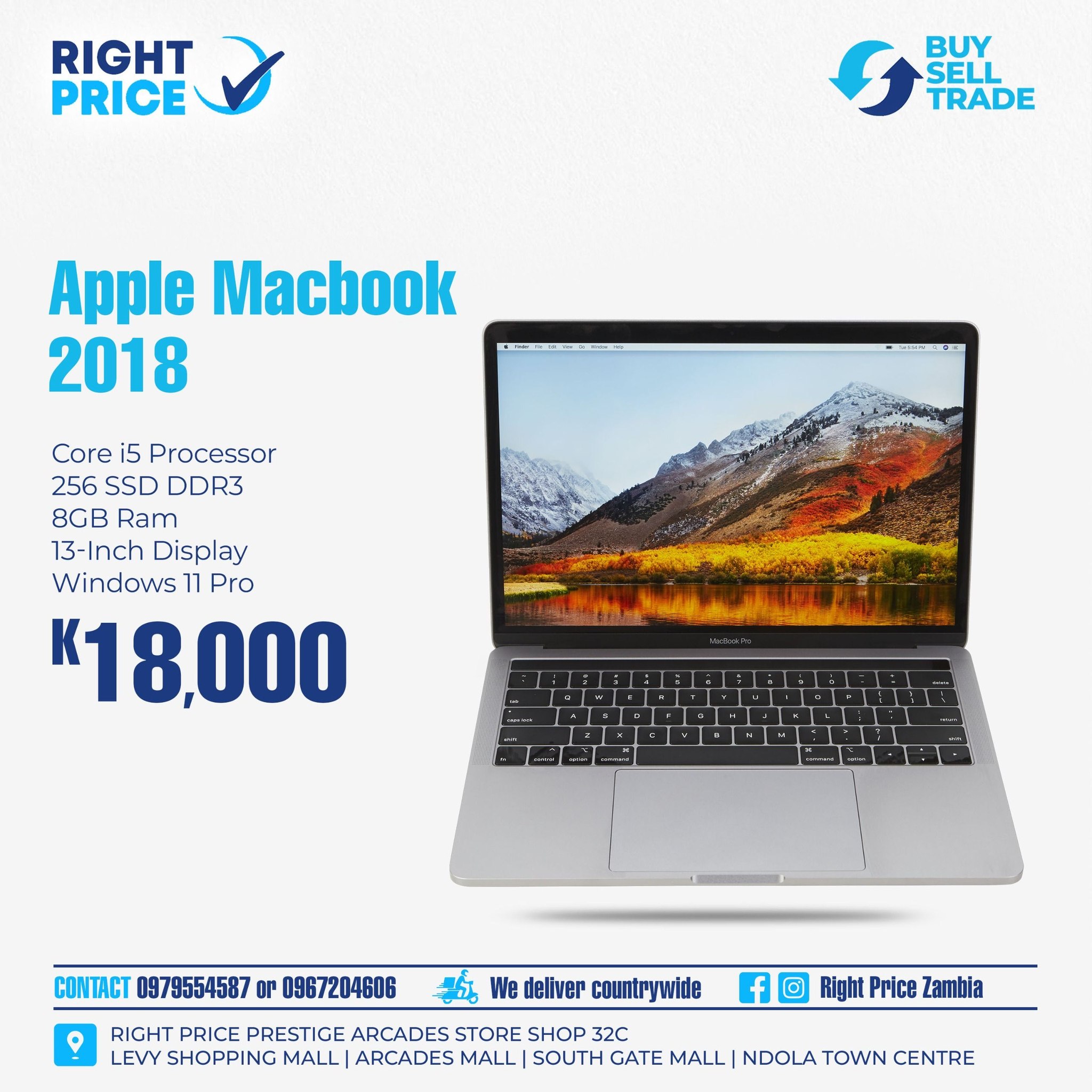? *APPLE MACBOOK 2018 – RETINA DISPLAY + WINDOWS 11 PRO* ? Apple 