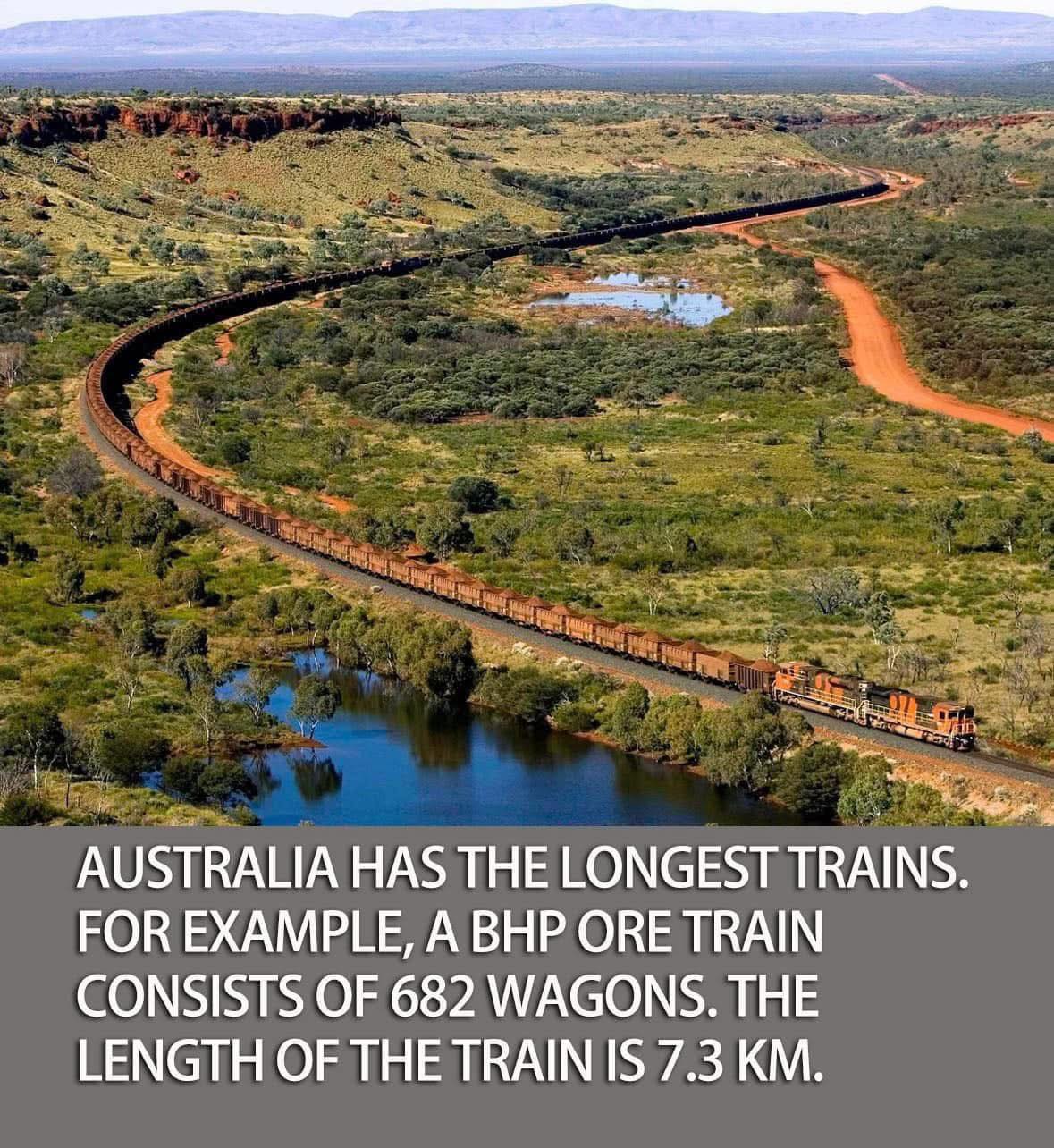 Good - Fun Fact! 🚂 Australia is home to the world's longest trains ...