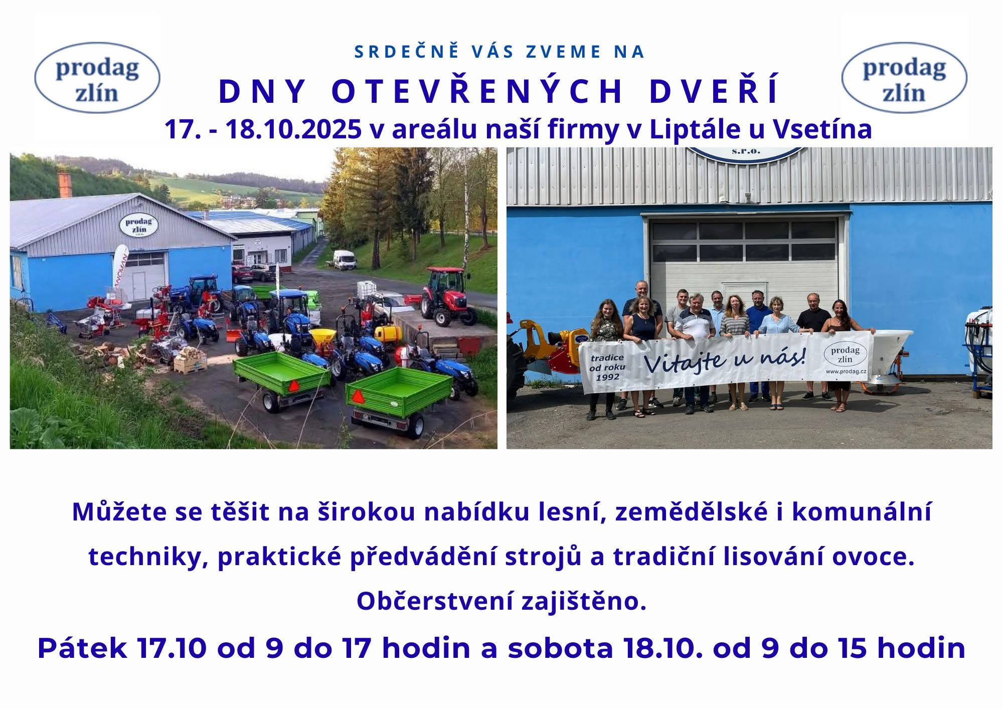 Prodag Zlín, zemědělská technika | Liptál