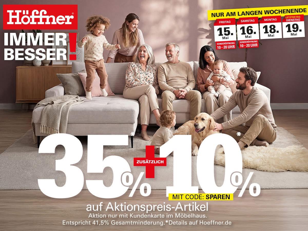 JETZT BEI HÖFFNER PADERBORN ‼️ Sichert euch ab sofort mit der Höffner Kundenkarte* starke Vorteile für euer Zuhause: 🔥 35 % Rabatt + zusätzlich 10 % Extra-Rabatt auf Möbel und viele Artikel aus de