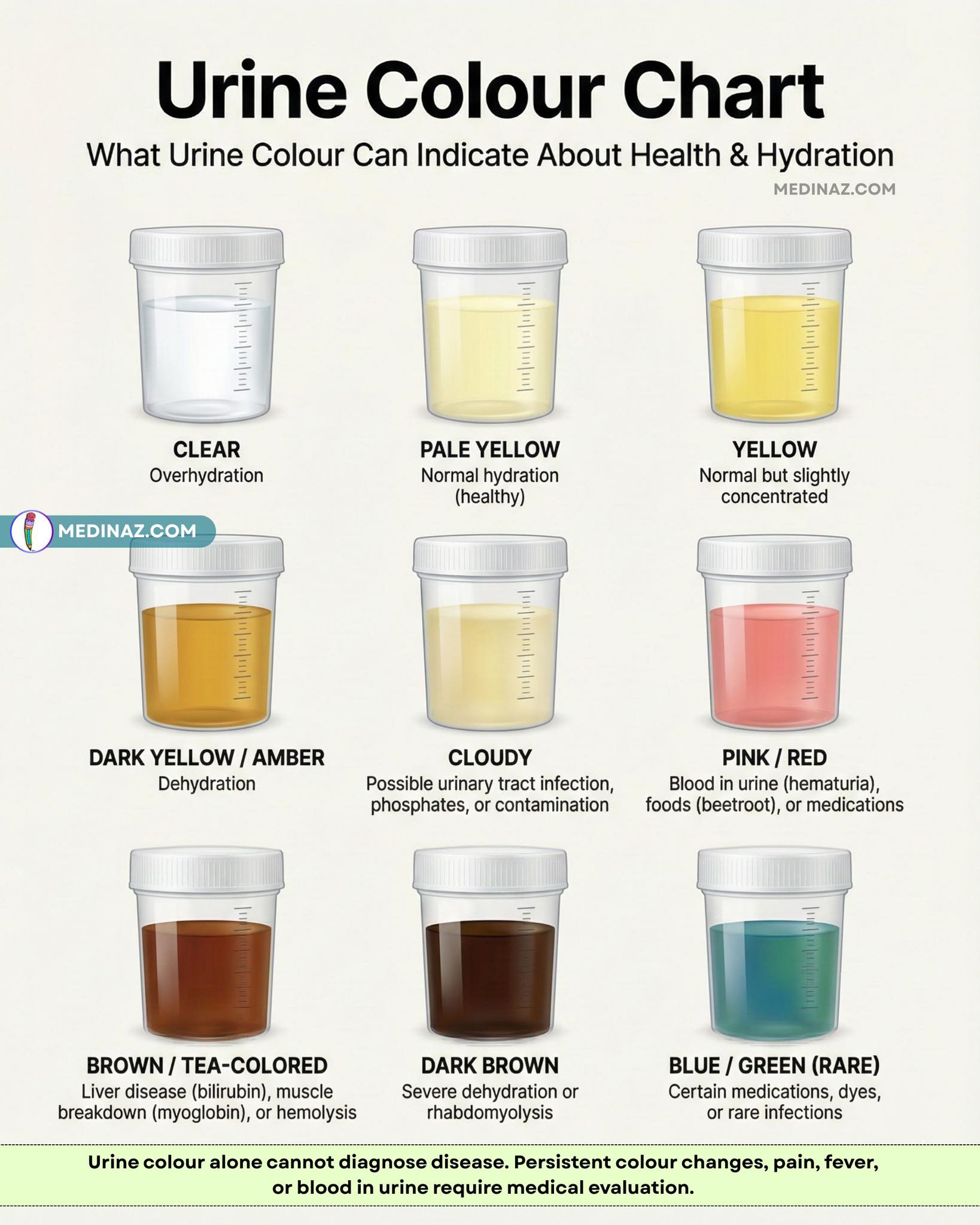 Urine colour chart ⬇️