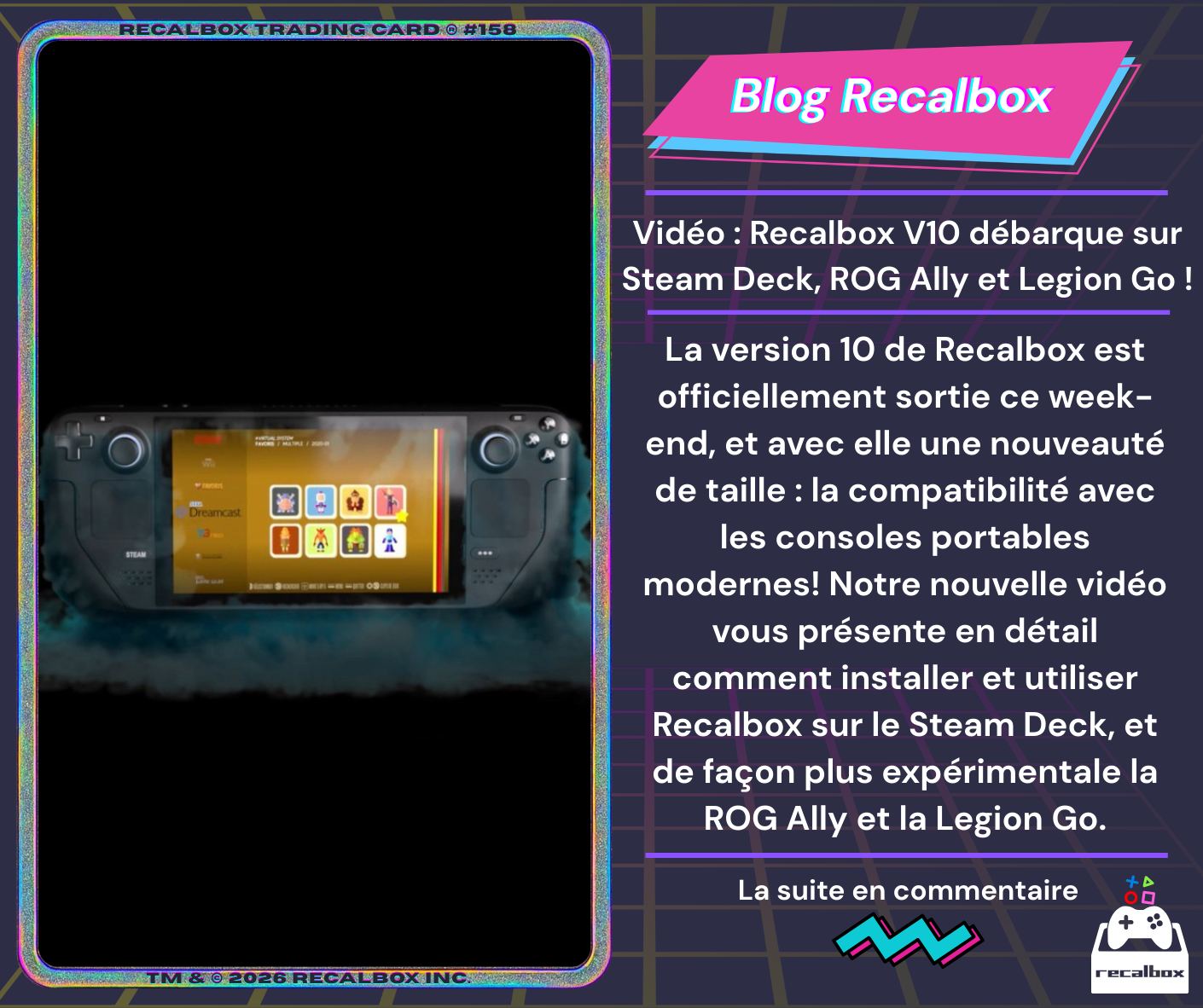 recalbox.fr - Vidéo : Recalbox V10 débarque sur Steam... | Facebook