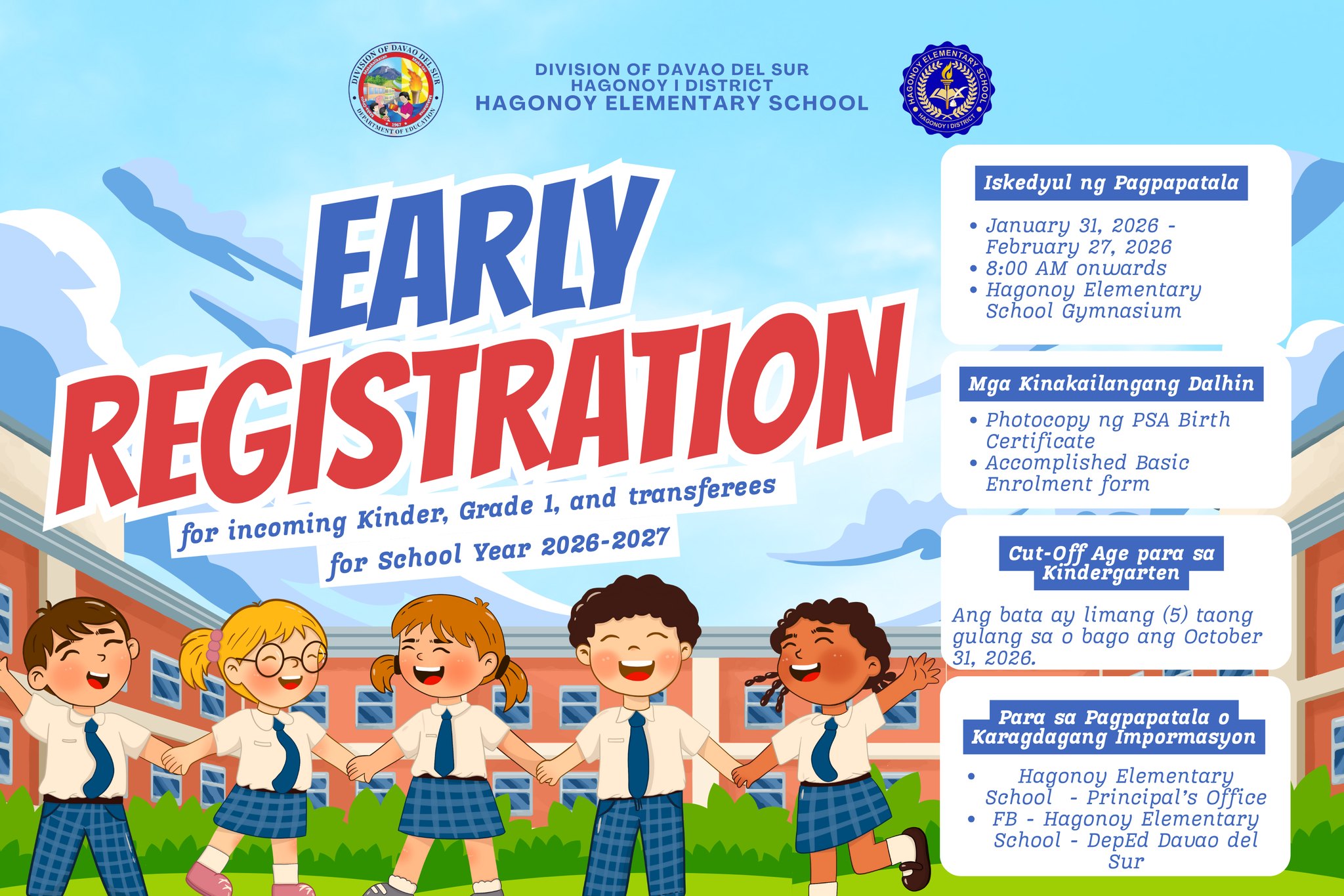 Hagonoy - EARLY REGISTRATION | SCHOOL YEAR 2026–2027 📅 January 31 ...