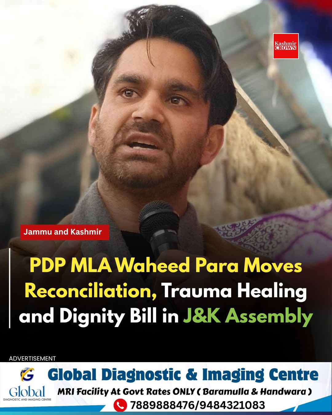 Kashmir - PDP MLA Waheed Ur Rehman Para has moved a notice in the Jammu ...