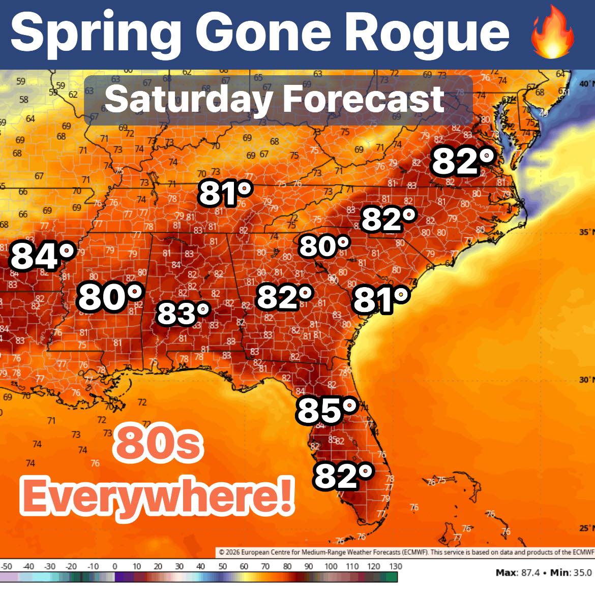 Chris - Spring has officially gone rogue. 🔥 Saturday looks more like ...