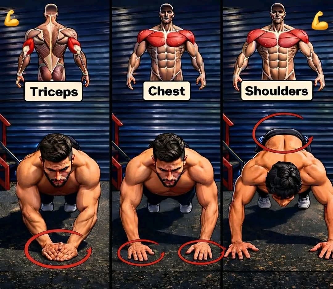 Fitness - 6 Push-up Variations for Chest Growth (read in c0mments ...