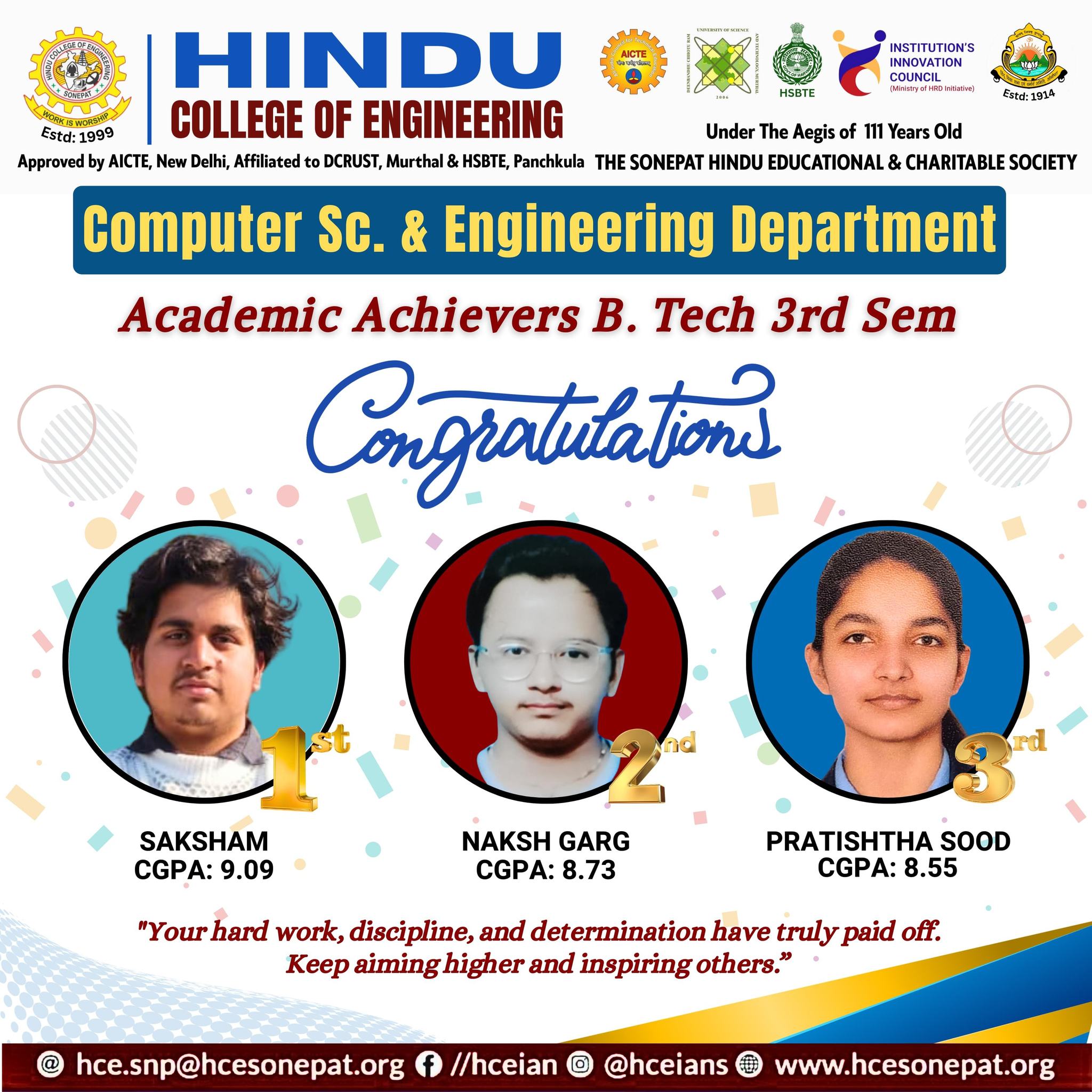 🎉 𝐀𝐜𝐚𝐝𝐞𝐦𝐢𝐜 𝐄𝐱𝐜𝐞𝐥𝐥𝐞𝐧𝐜𝐞🎉 Heartiest congratulations to the Academic ...