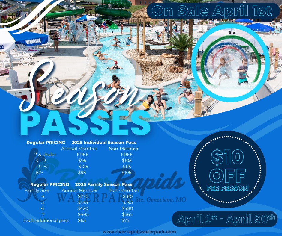 River - Season Passes go on sale next week, April 1st! We are offering ...